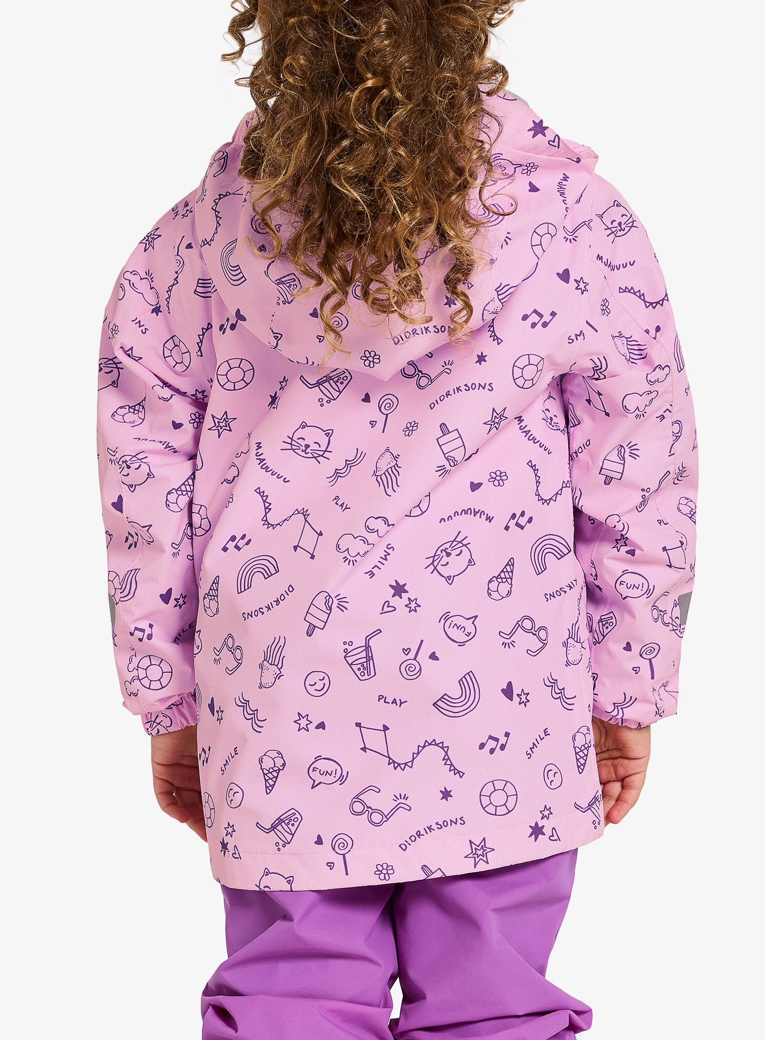 Geacă pentru fete Didriksons Norma Print Jacket 3 - doodle orchid pink