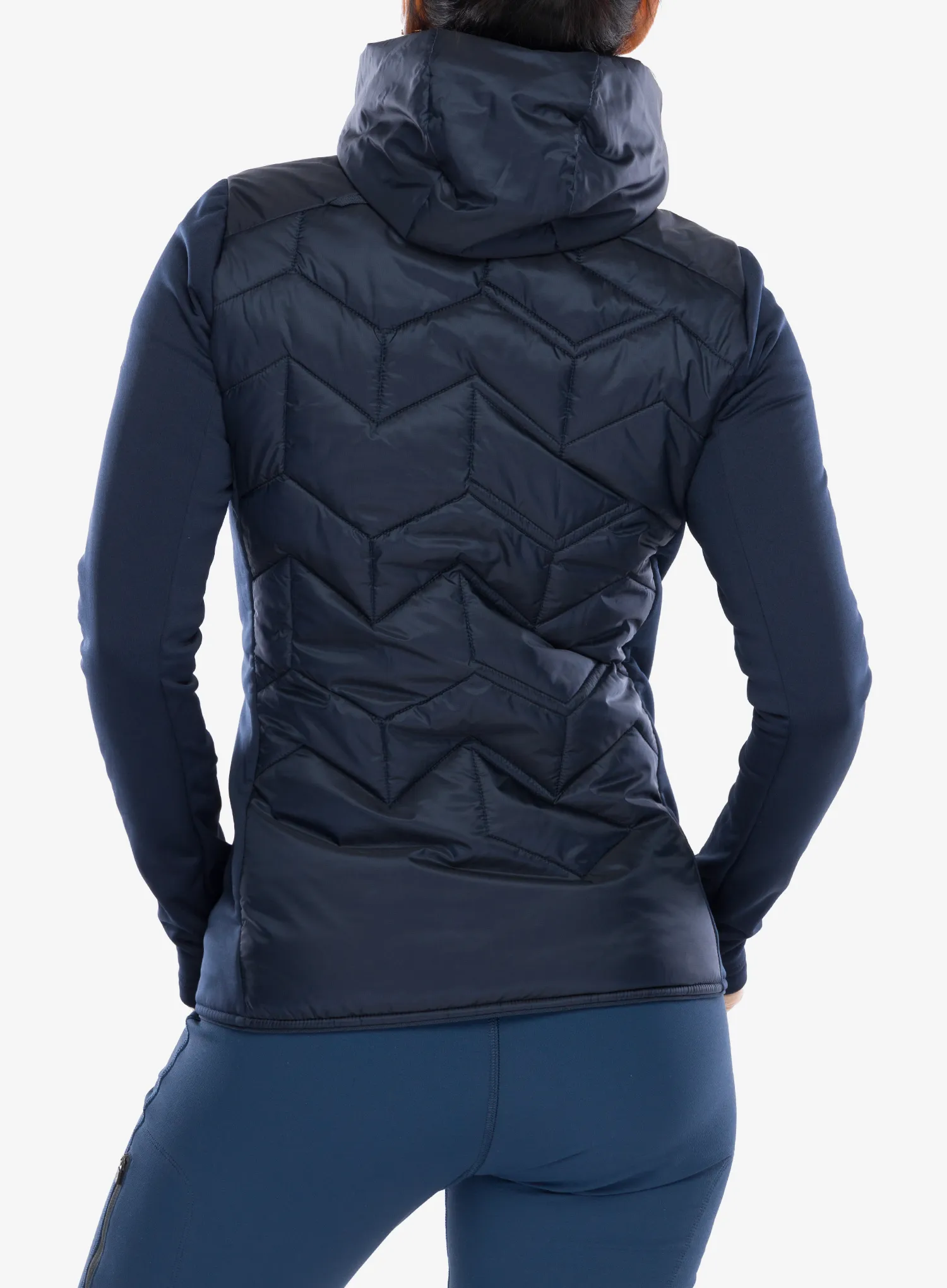 Geaca hibridă femei Peak Performance Elevate Liner Hybrid Hood - blue shadow
