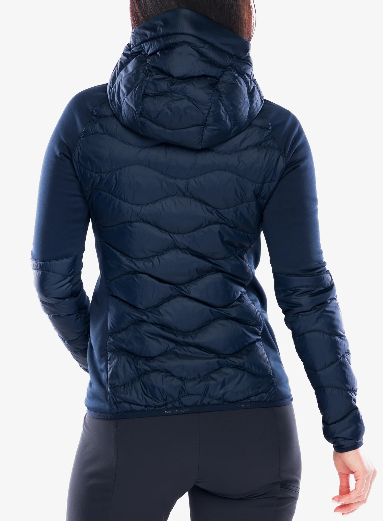 Geaca hibridă femei Peak Performance Helium Down Hybrid Hood - blue shadow