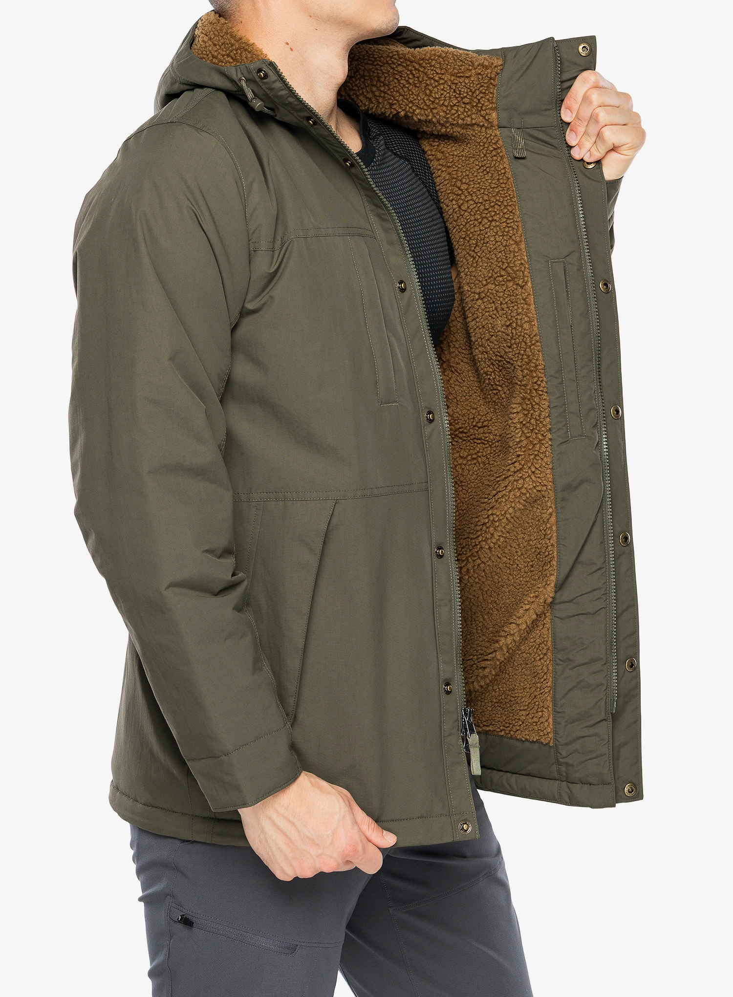 Geaca hibridă Patagonia Isthmus Parka - basin green