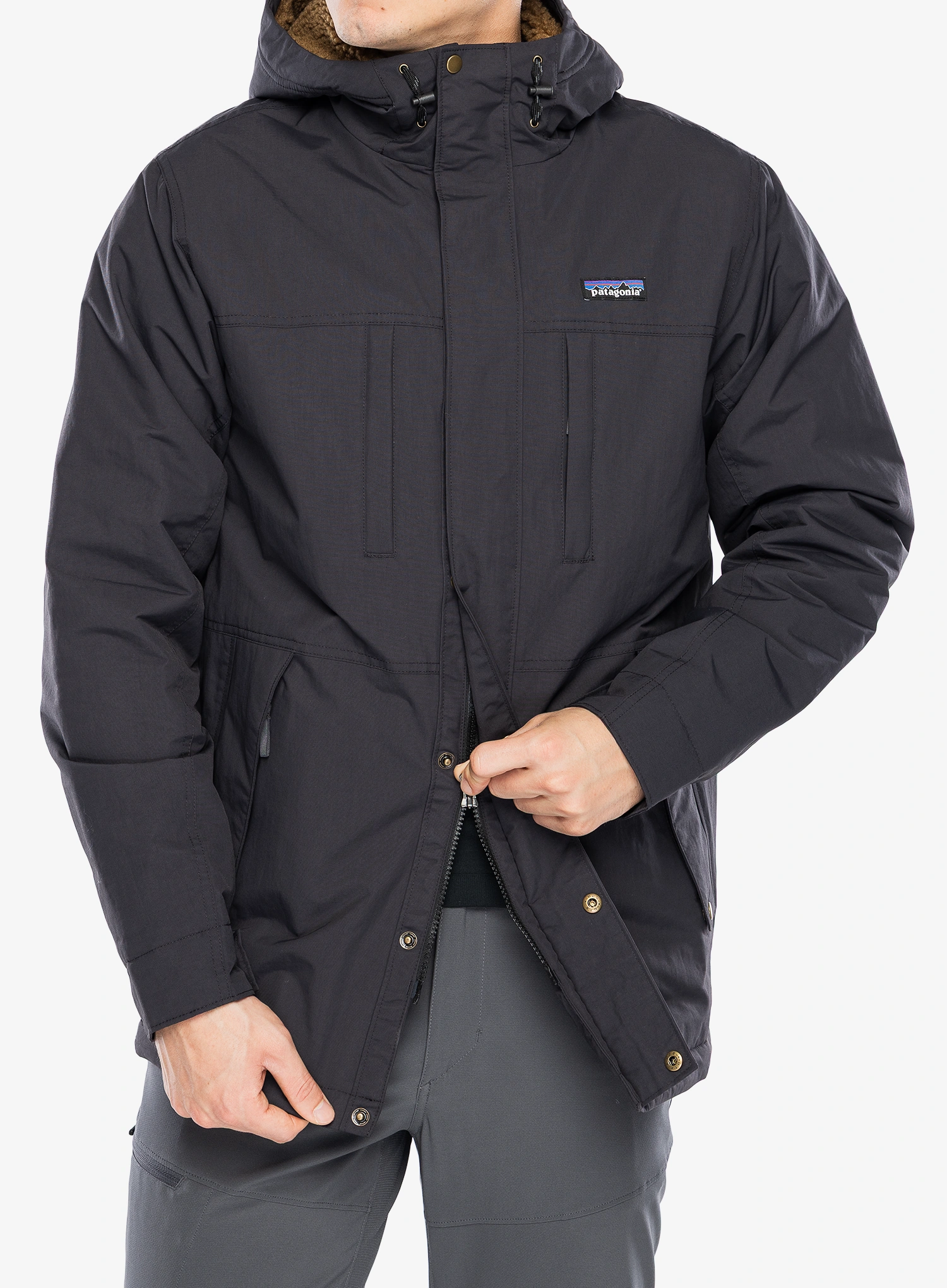 Geaca hibridă Patagonia Isthmus Parka - ink black