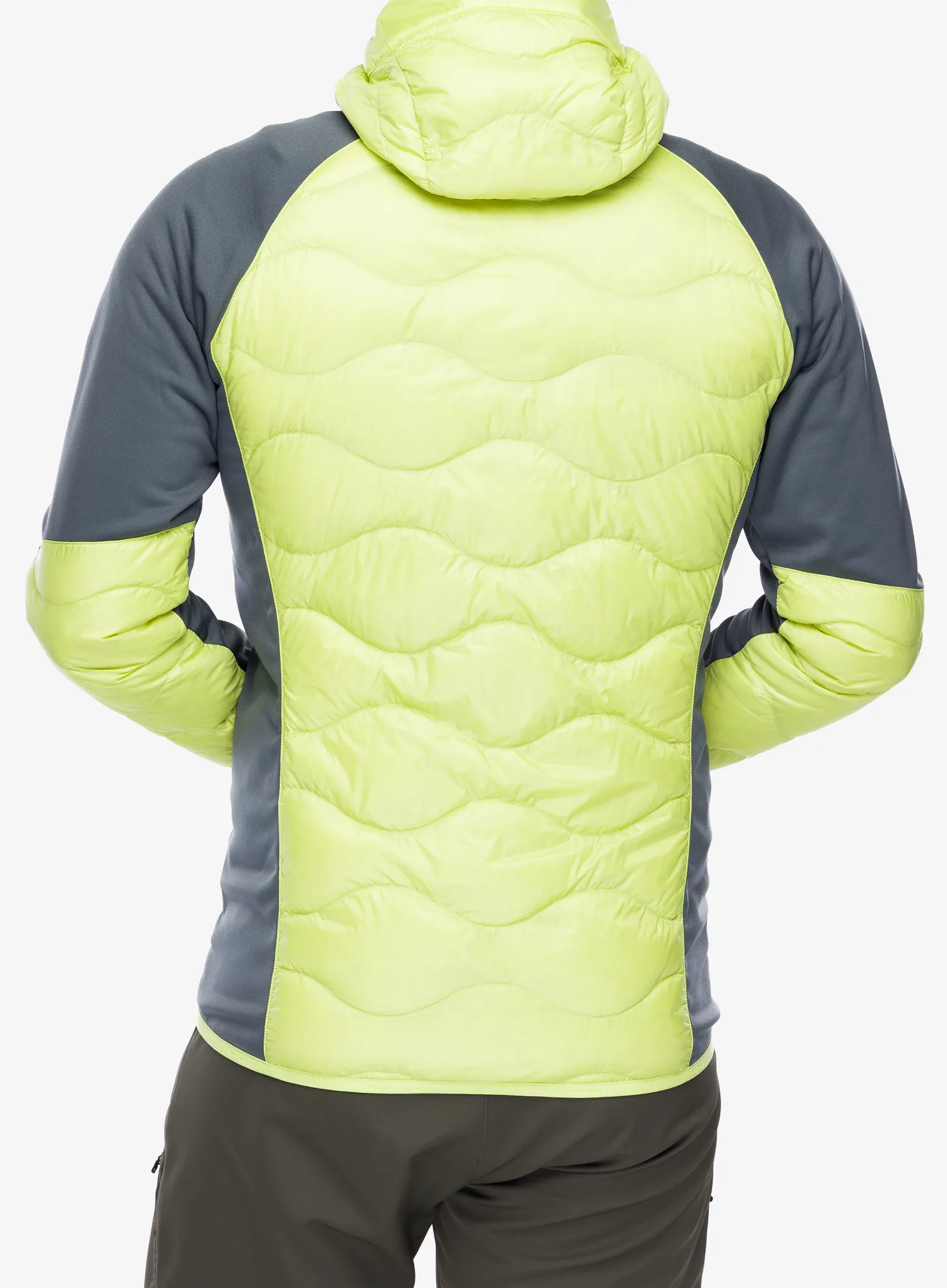 Geaca hibridă Peak Performance Helium Down Hybrid Hood - crystal green/mountain mist