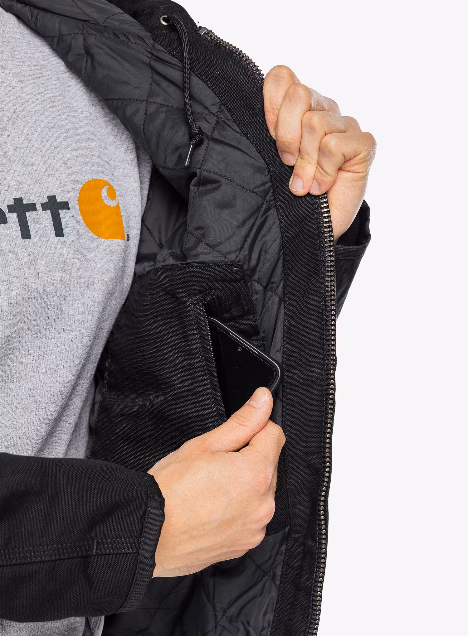 Geaca izolată Carhartt Duck Insulated Active Jacket - black | 8a.ro