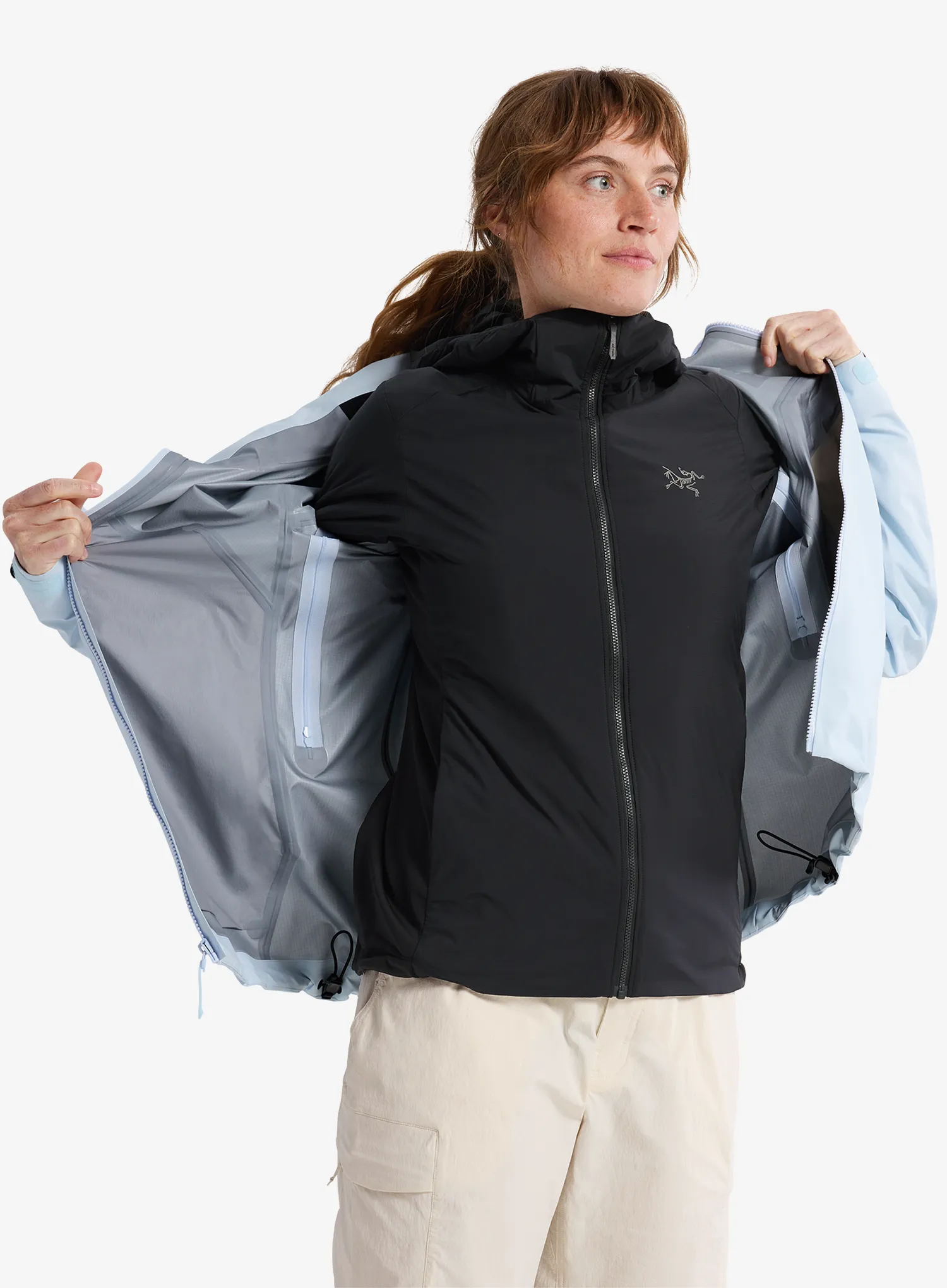 Geaca izolată pentru femei Arcteryx Atom Hoody - black
