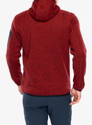 Jachetă fleece CMP Borgis Fix Hood Jacket - ferrari/nero
