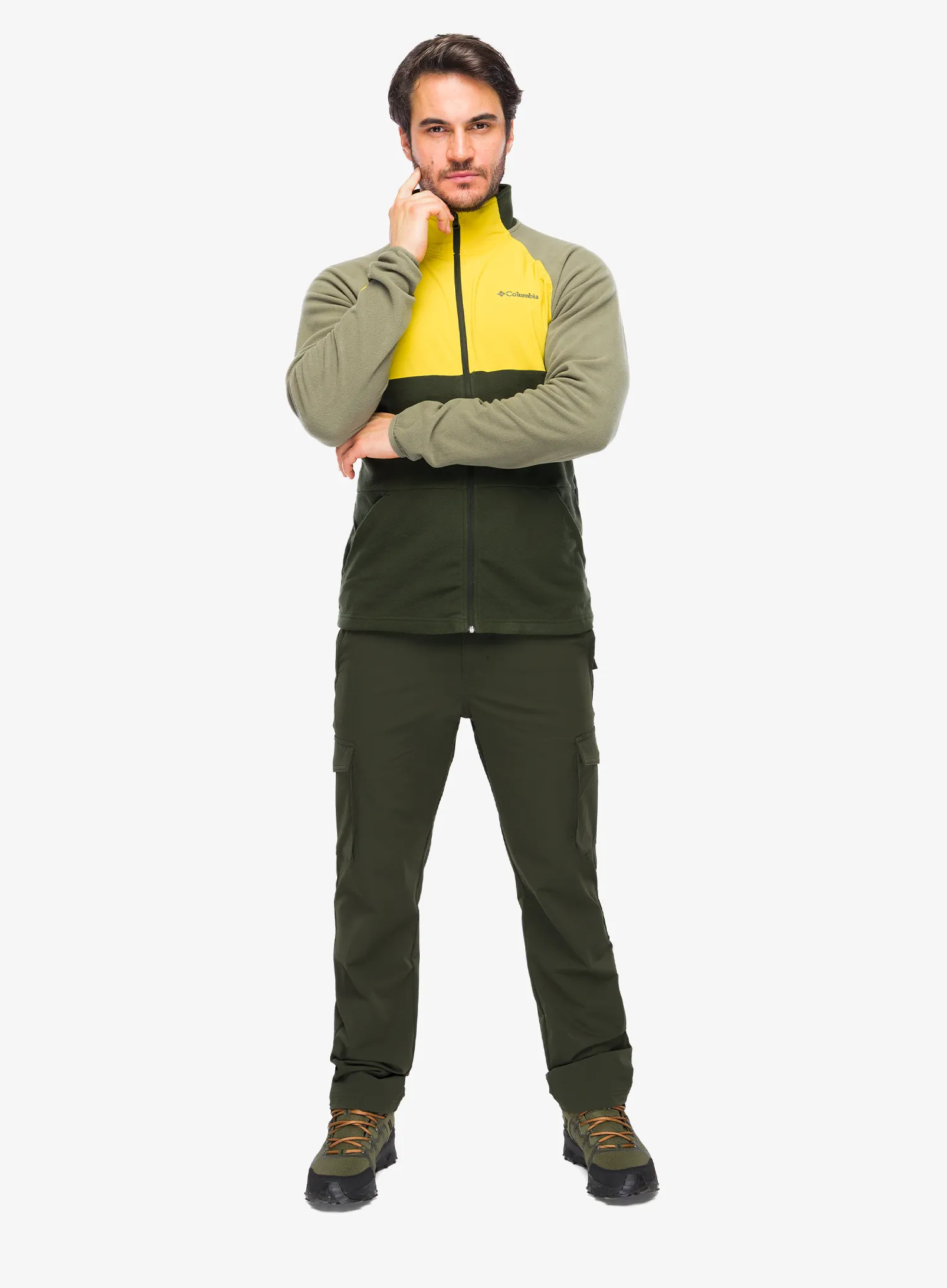 Jachetă fleece Columbia Vital Valley LW Fleece - stone green/greenscape/a.moss