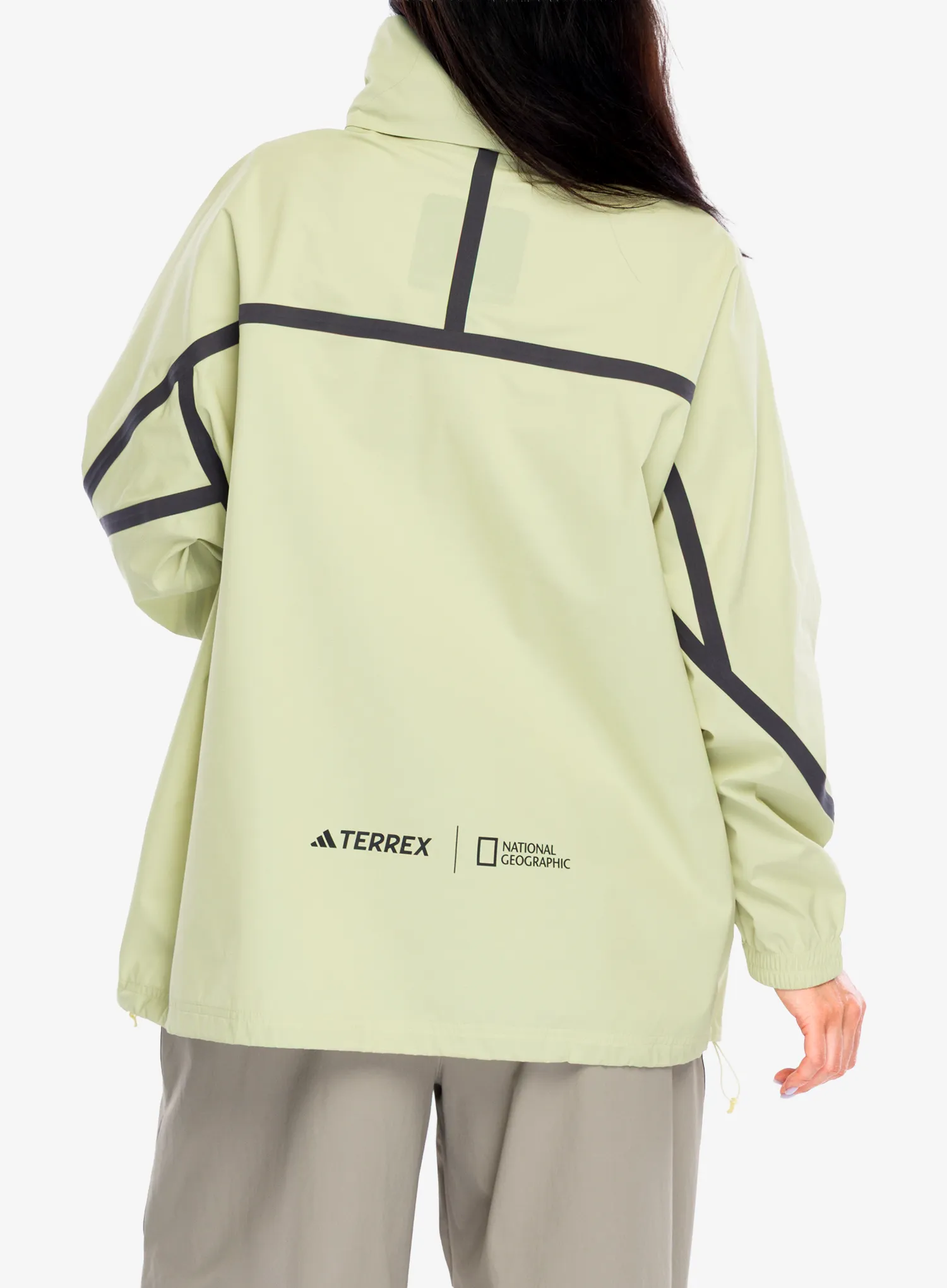 Geaca de ploaie femei adidas TERREX National Geographic RAIN.RDY Jacket - powyel/powyel