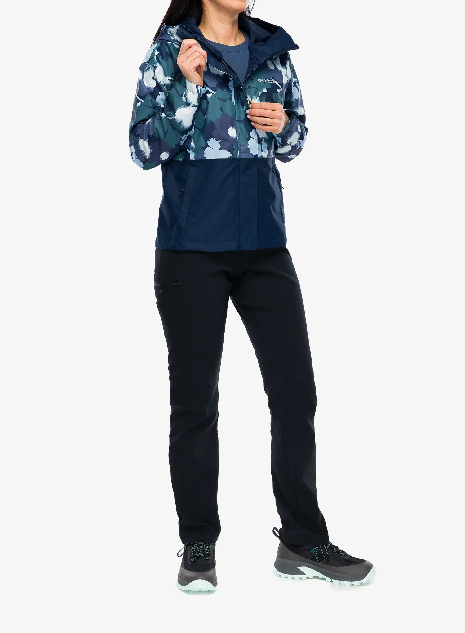 Geaca de ploaie femei Columbia Hikebound Printed Jacket - collegiate navy/coll navy