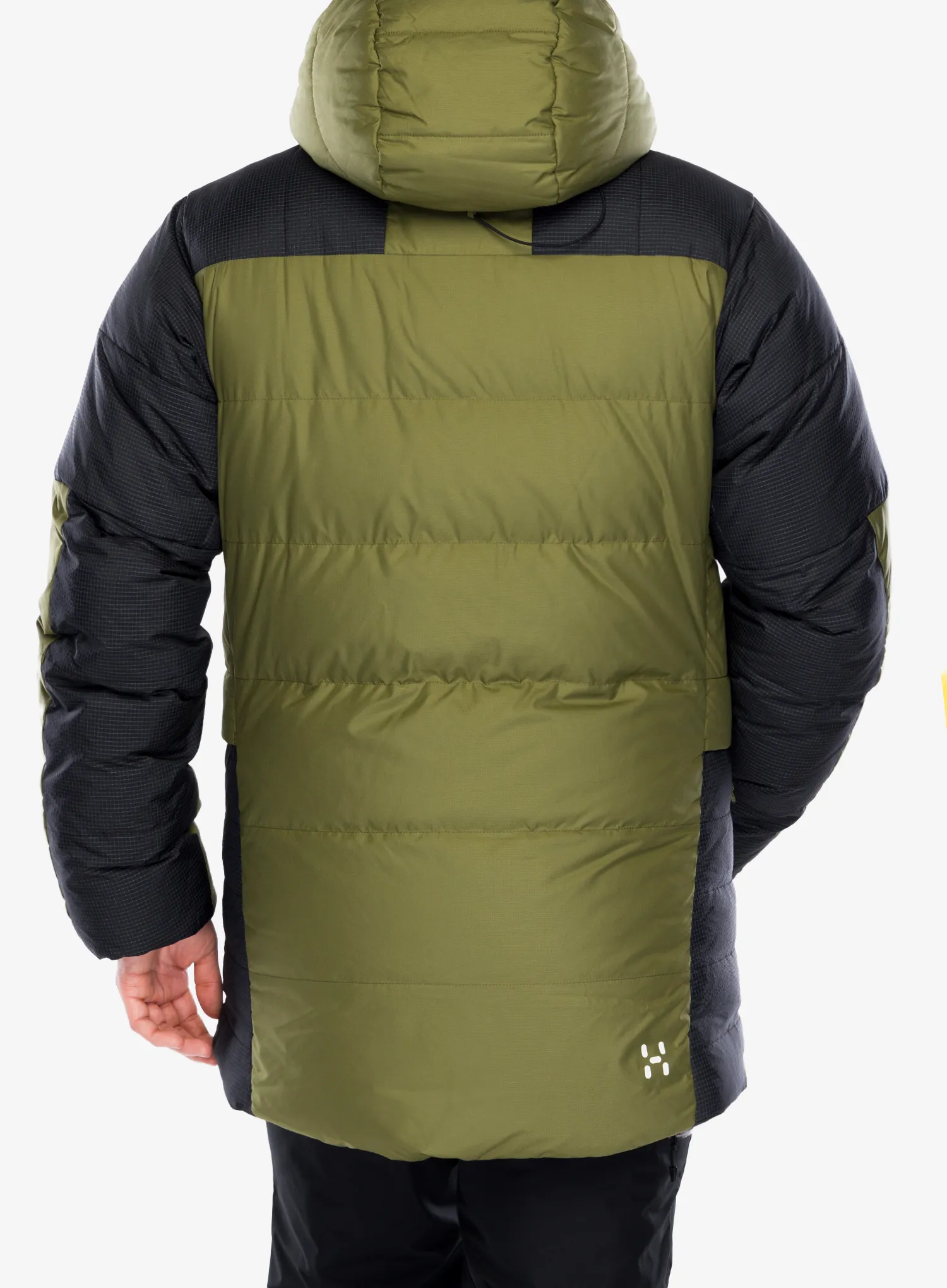 Geaca matlasata Haglofs Riksgransen Down 850 Hood - olive green/true black