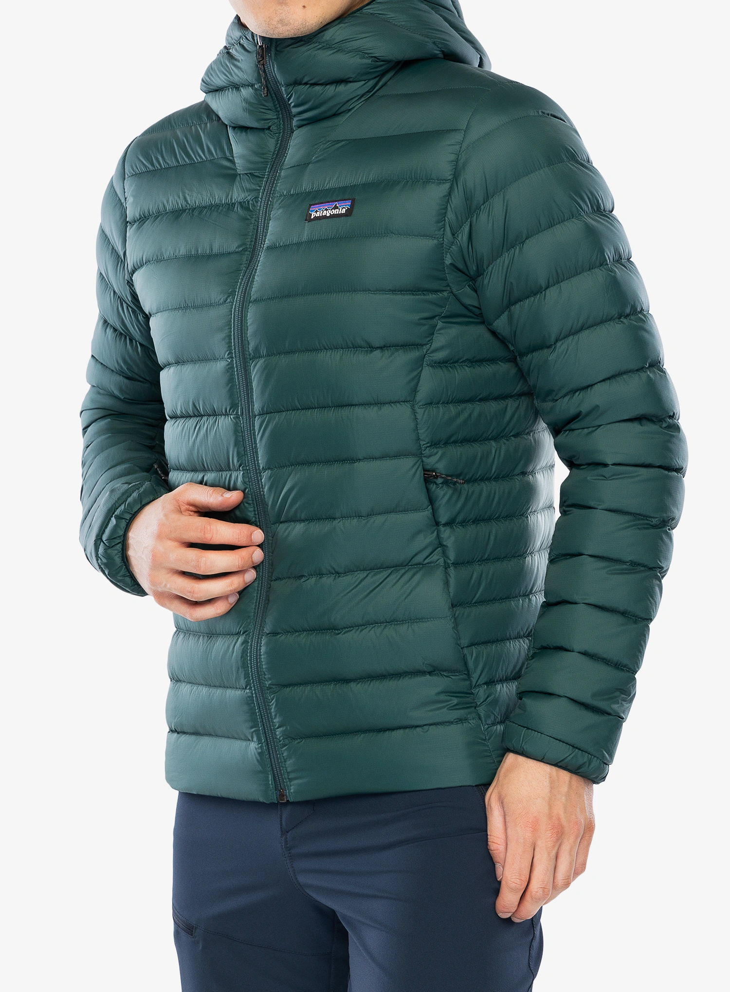 Geaca matlasata Patagonia Down Sweater Hoody - cascade green/green