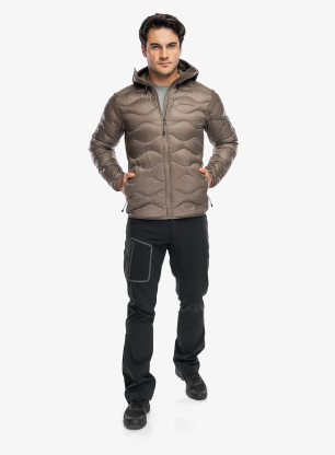 Geaca matlasata Peak Performance Helium Down Hood Jacket - terrain tan