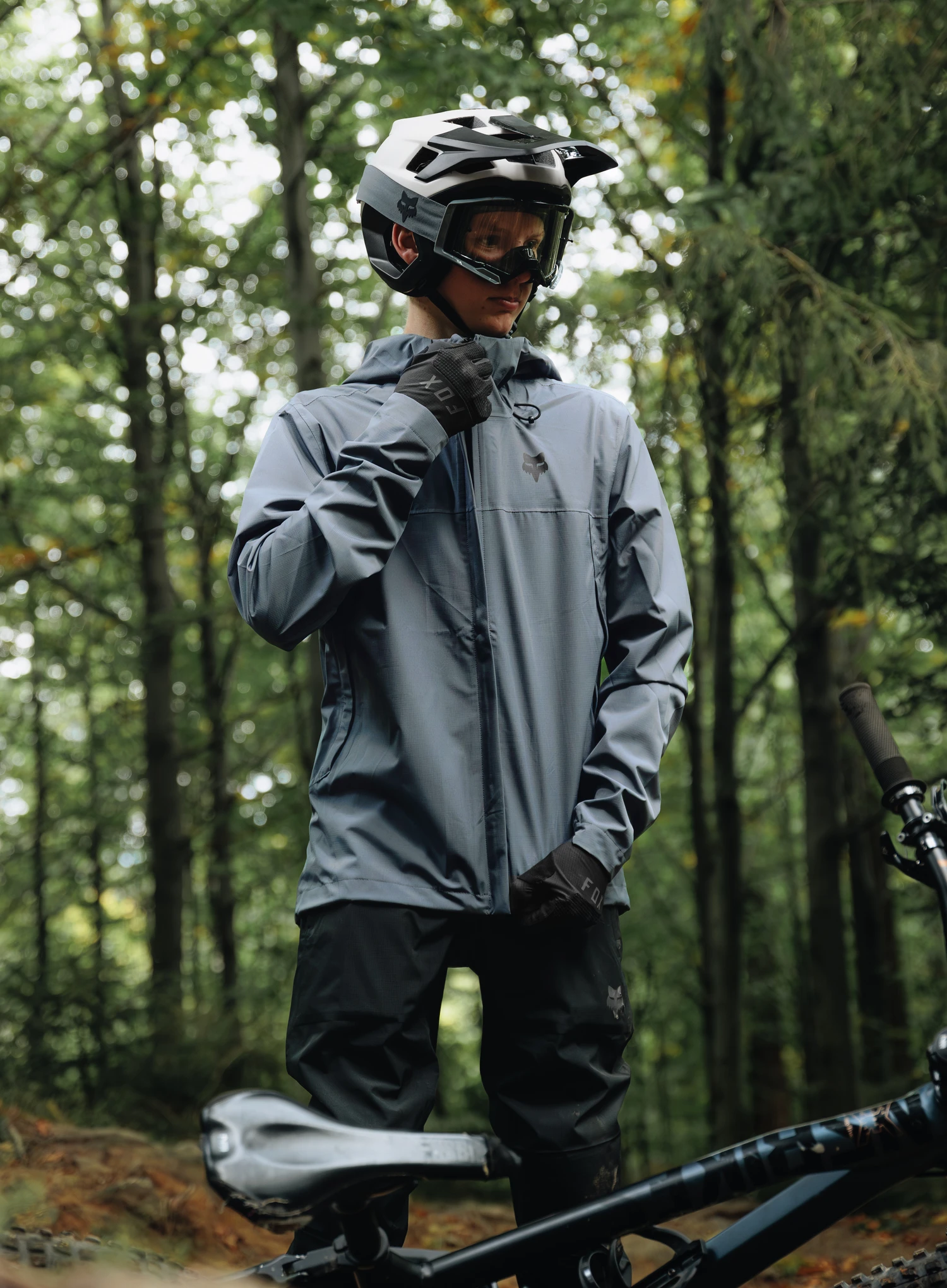 Geaca ciclism femei Fox Ranger 2.5L Water Jacket - graphite/graphite