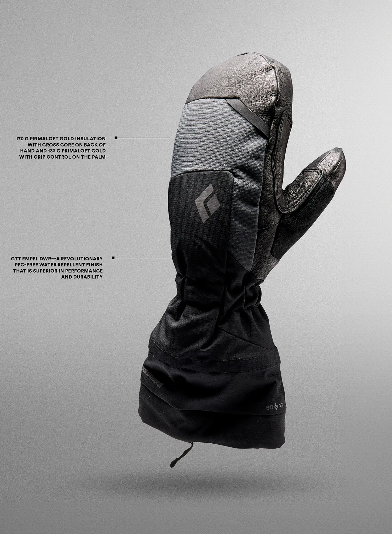 Manusi cu un deget femei Black Diamond Mercury Mitts - black