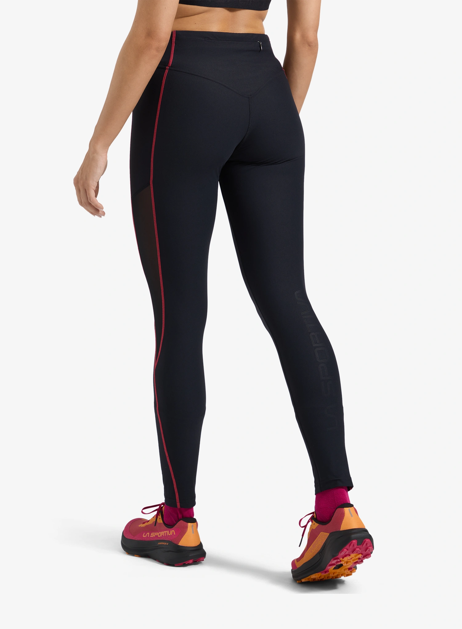 Colanti alergare femei La Sportiva Triumph Tight Pant - black/hibiscus
