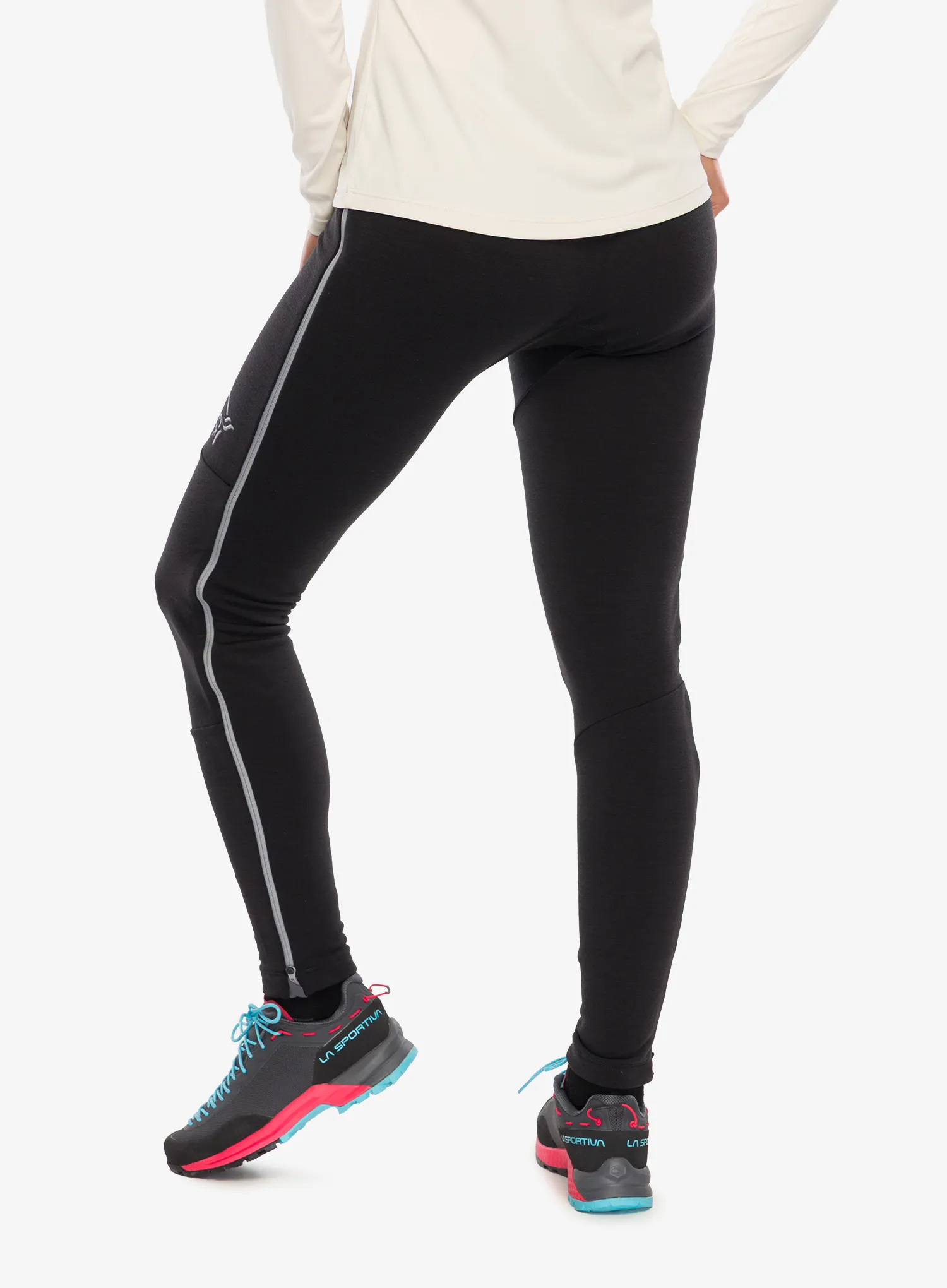 Pantaloni strâmți de damă Norrona Trollveggen Warmwool2 Stretch Tights - caviar