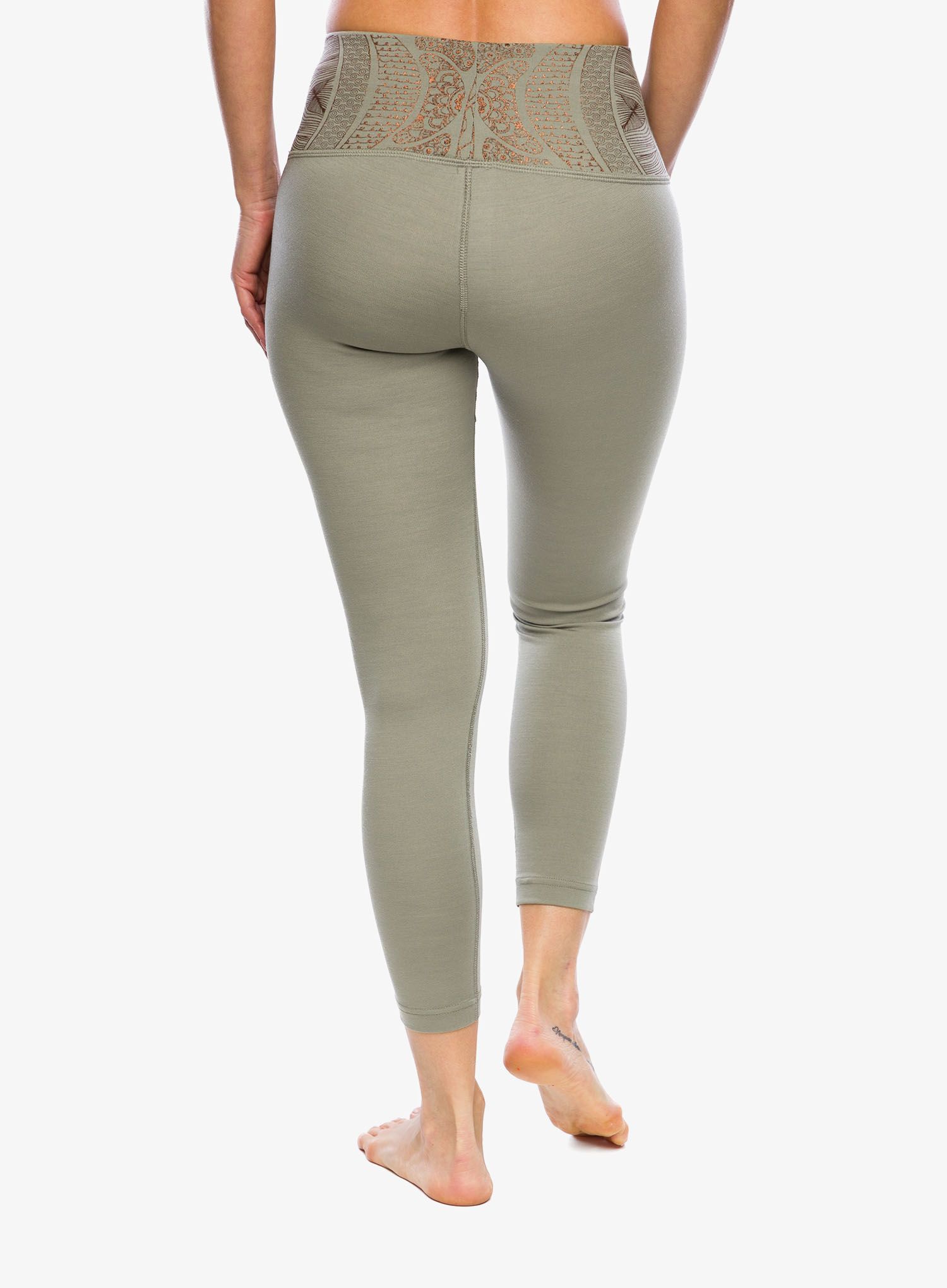 Pantaloni strâmți de damă Super.natural Arabesque Tights - dried sage/copper