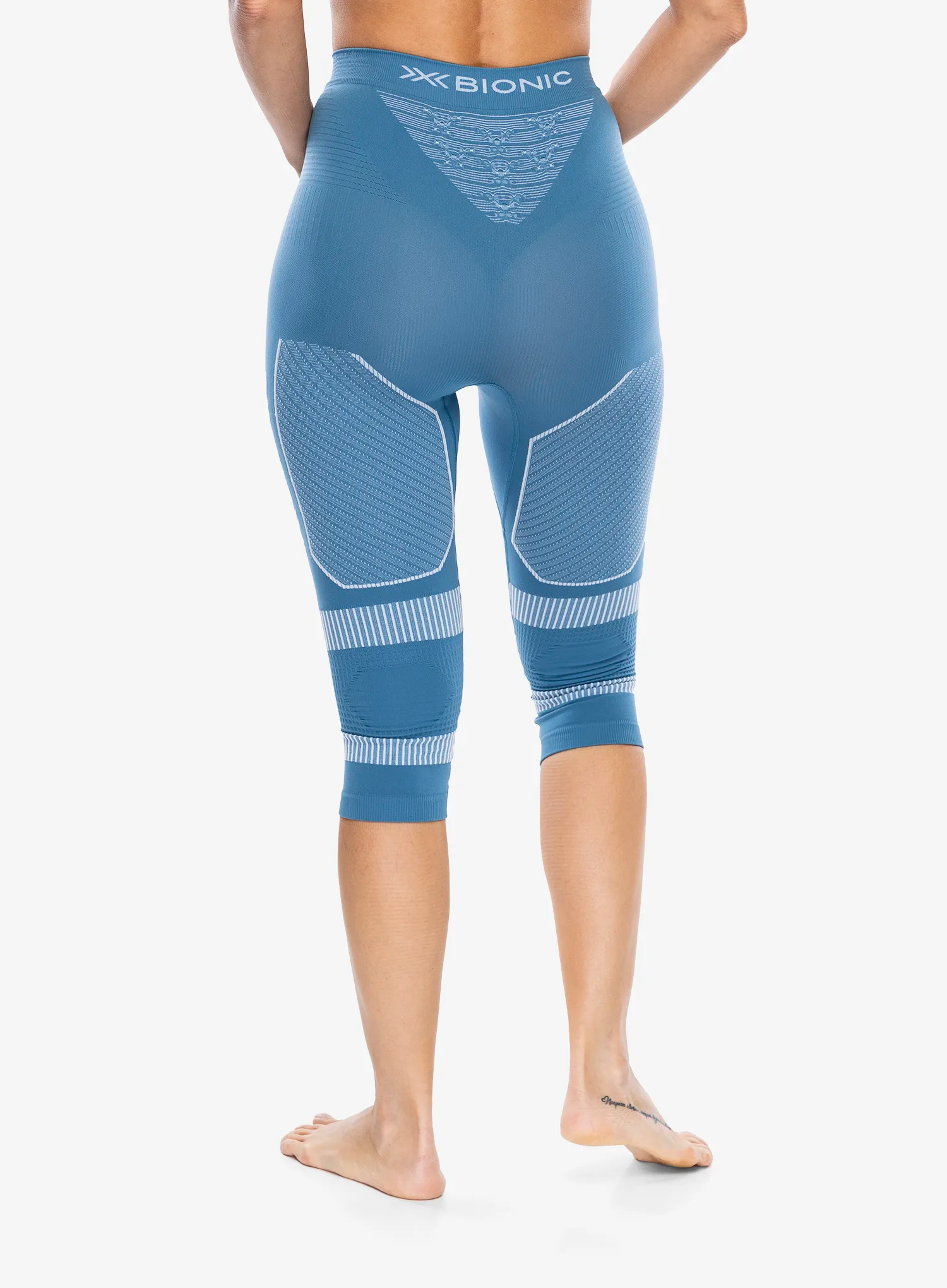 Colanti termici femei X-Bionic Energy Accumulator Light Pants 3/4 - blue/arctic white