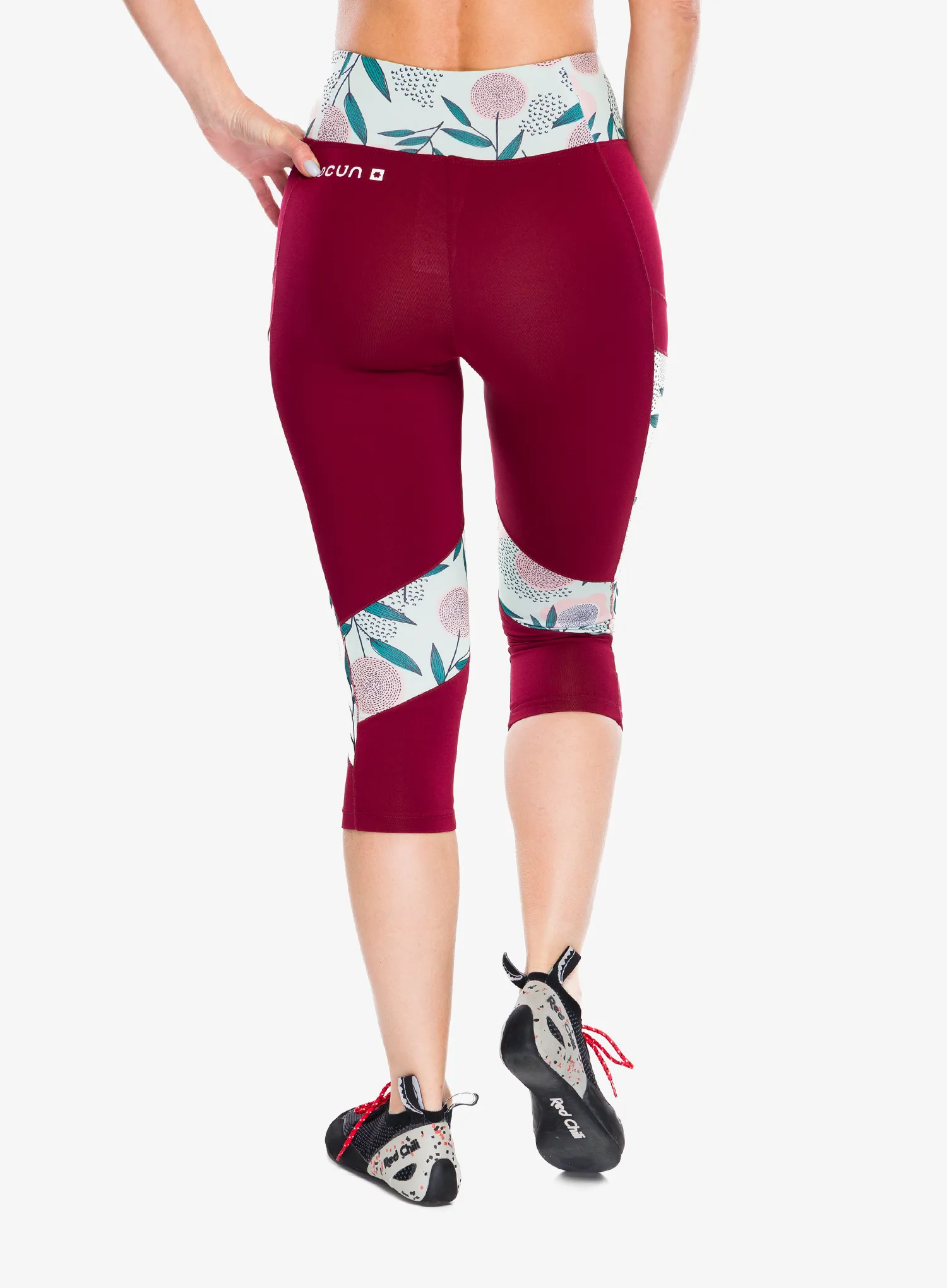 Colanti escaladă Ocun Rhea 3/4 Leggings - wine merlot