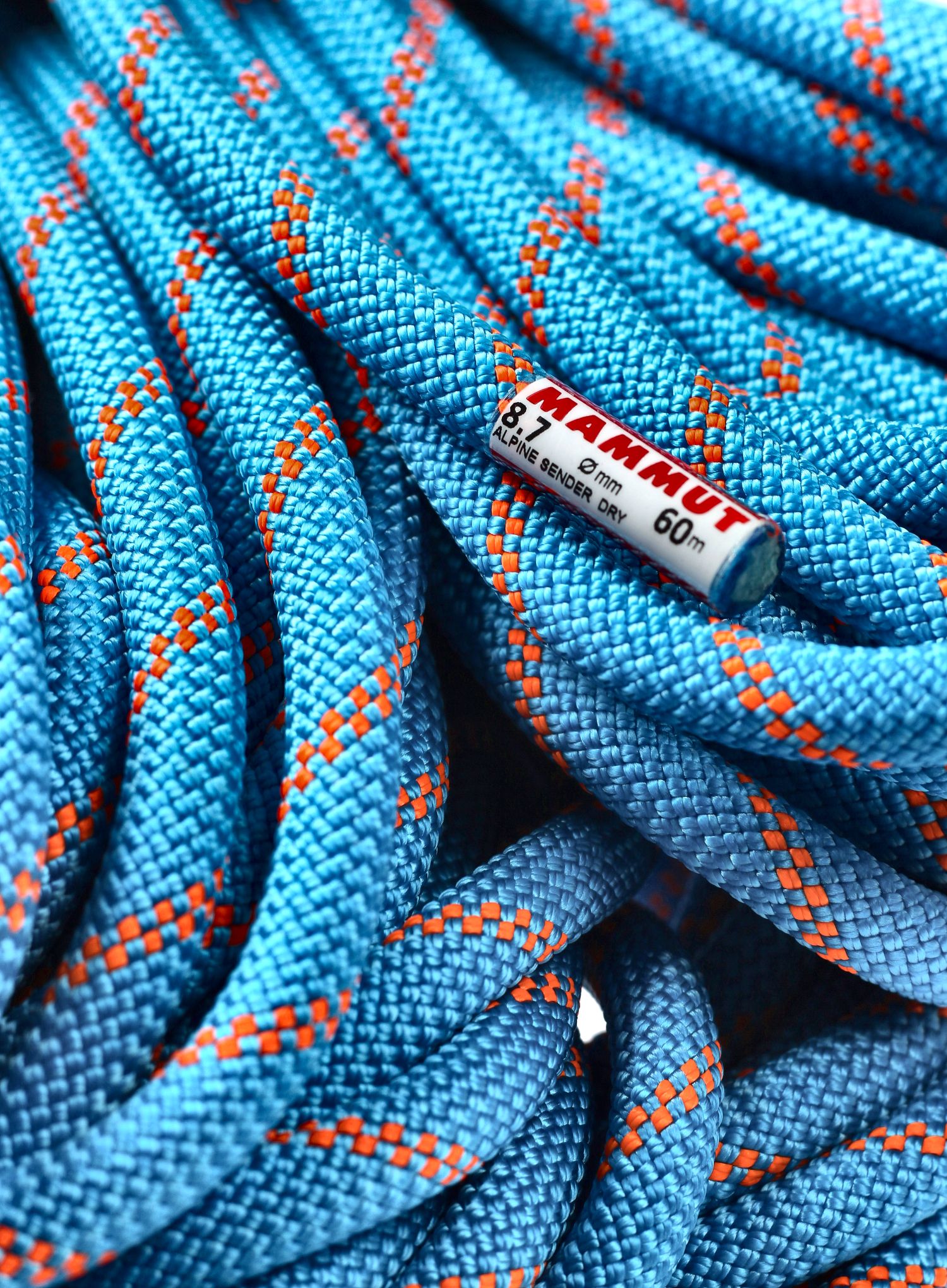 Coarda dinamica Mammut 8.7 Alpine Sender Dry Rope 60 m - ocean/vibrant orange