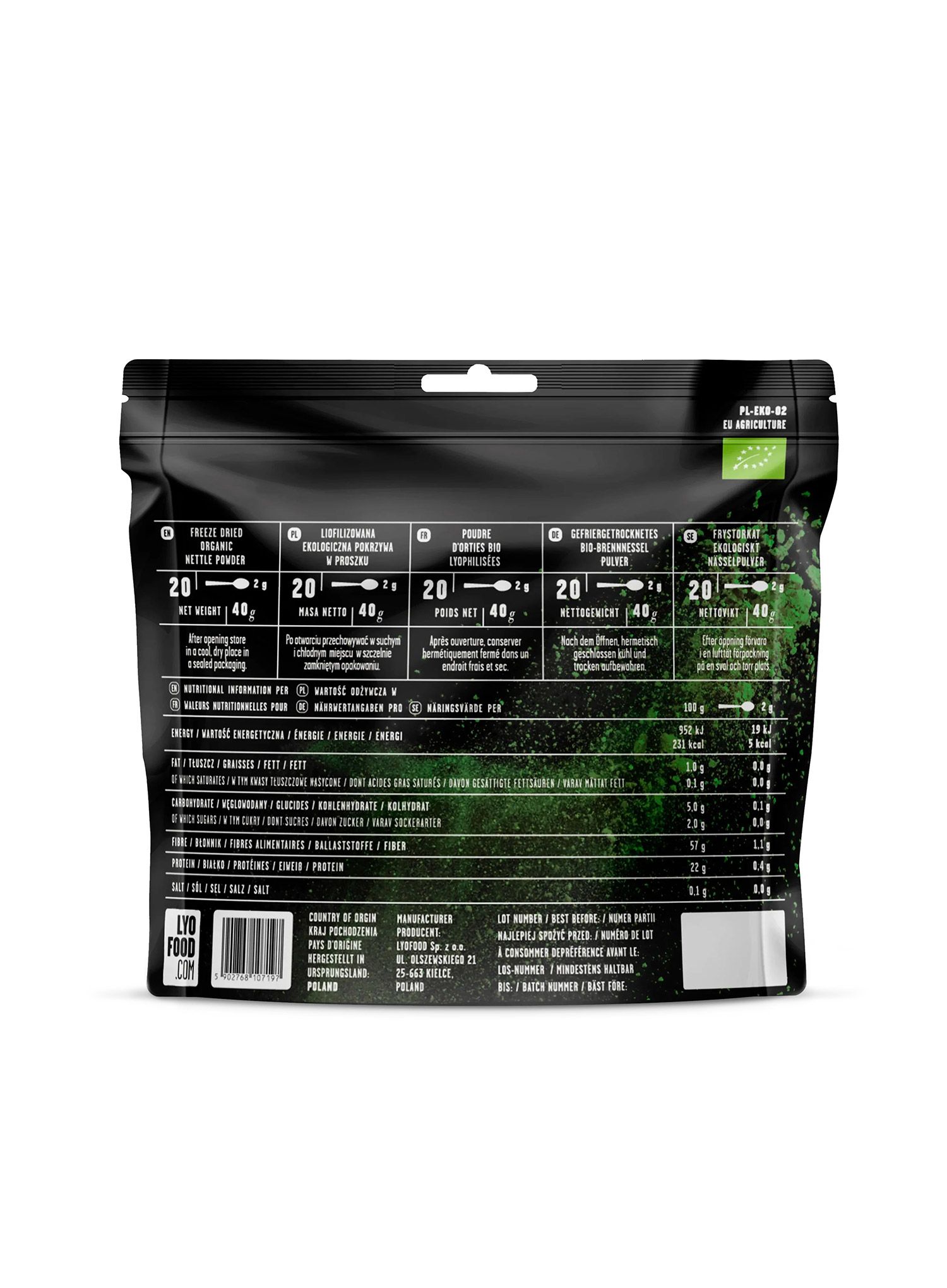 Liofilizat LYOFOOD Pulbere organică de urzică 40 g