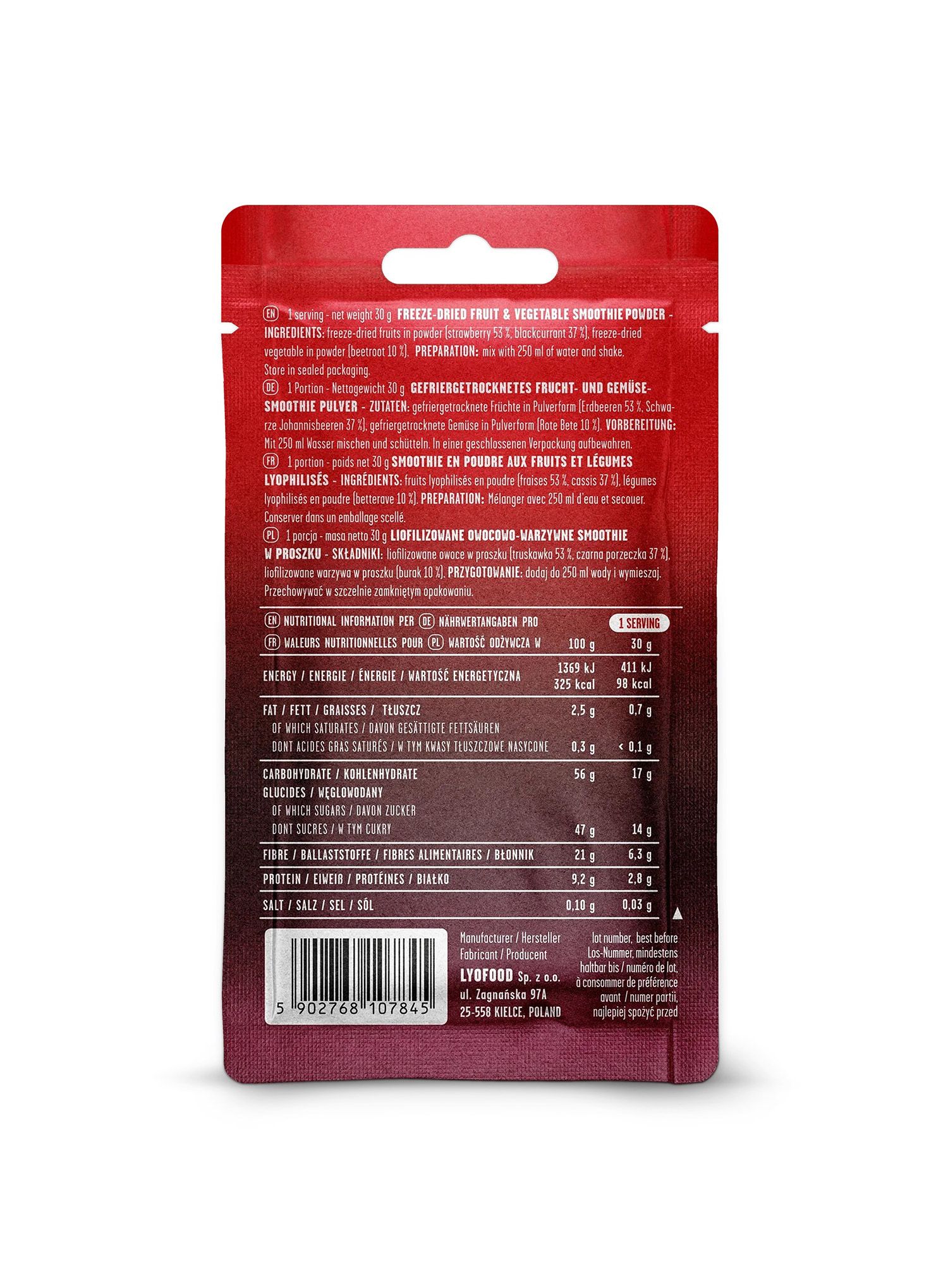 Liofilizat LYOFOOD Ruby Smoothie 280 ml