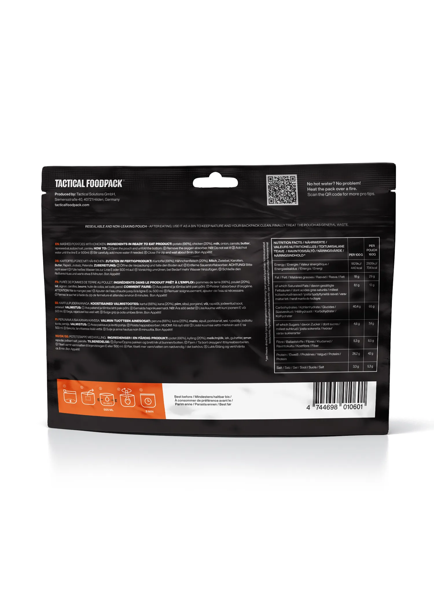 Liofilizat Tactical Foodpack Piure de cartofi cu pui 660 g