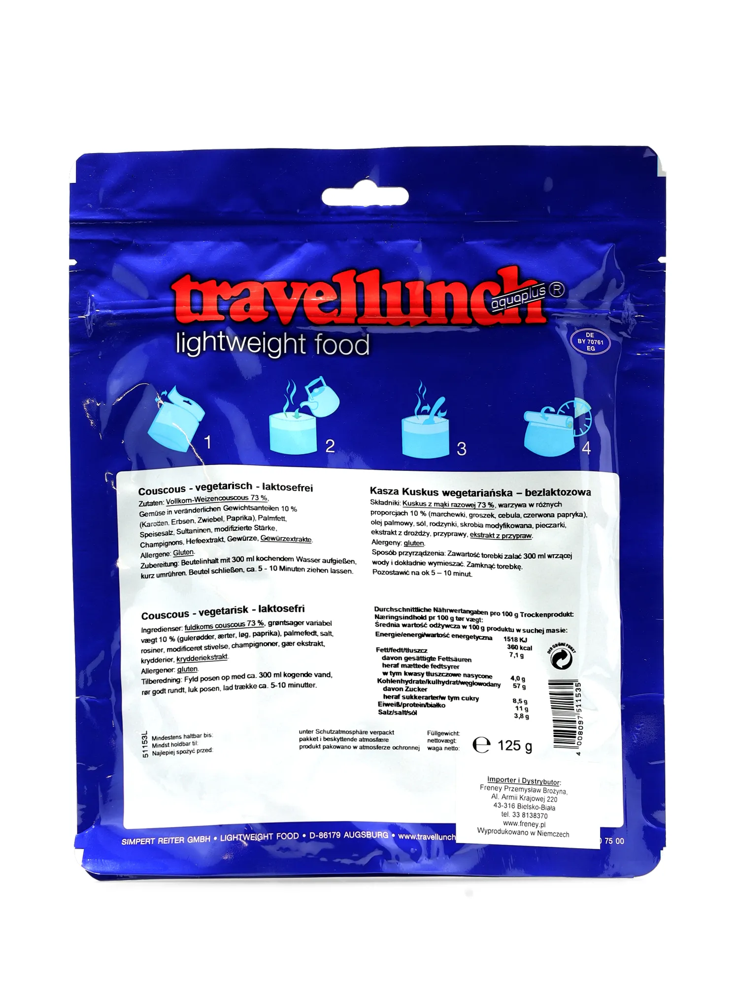 Liofilizata Travellunch Cușcuș vegetarian cu legume 425 g