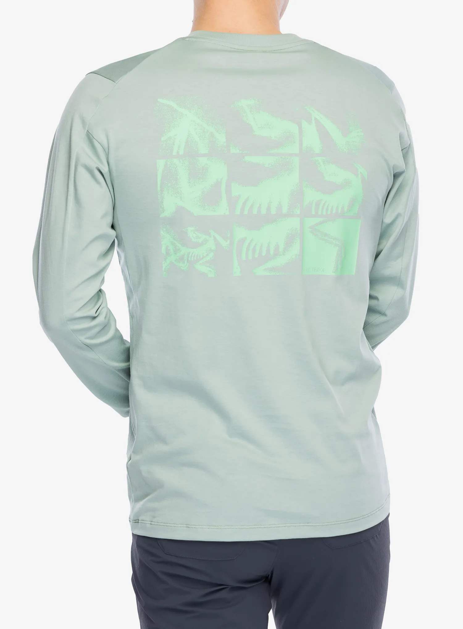 Tricou maneca lunga Arcteryx Kragg SL Cotton Bird Tile LS  - stone green/phosphorescent
