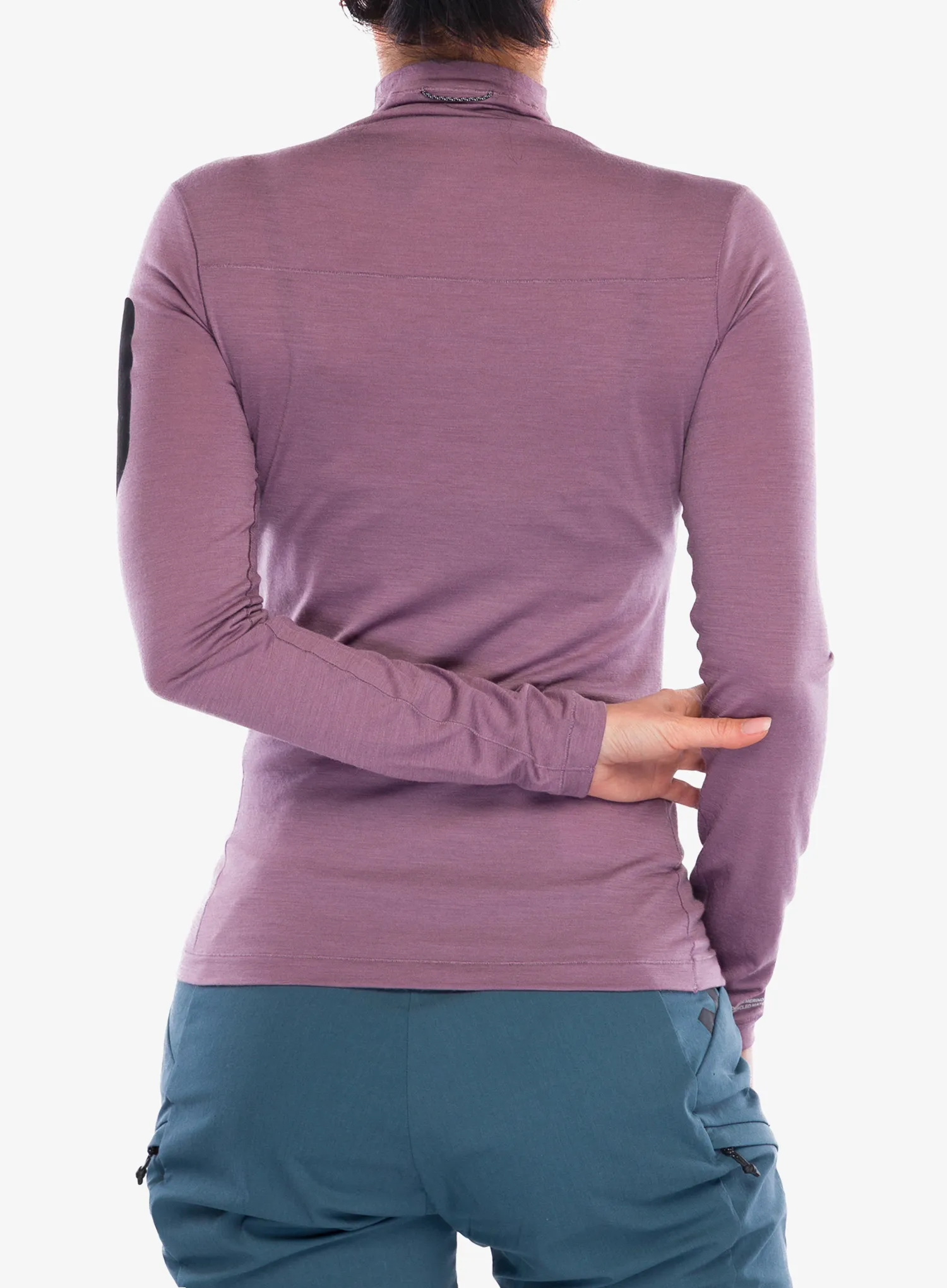 Bluza cu maneca lunga femei Mons Royale Diversion Merino Mock Neck Long Sleeve - mauve