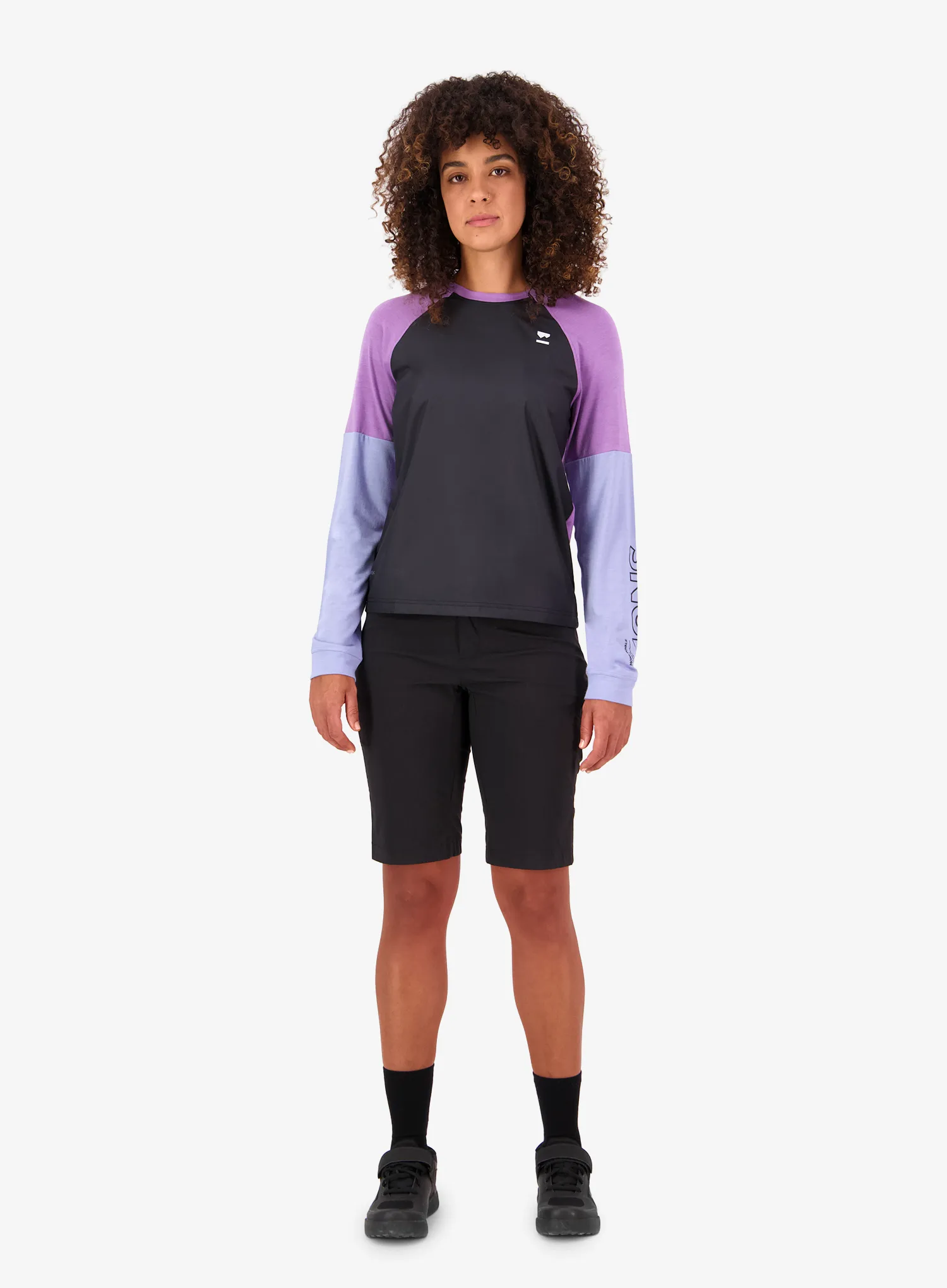 Bluza cu maneca lunga femei Mons Royale Tarn Merino Bike Wind Jersey - skyline/bloom/black
