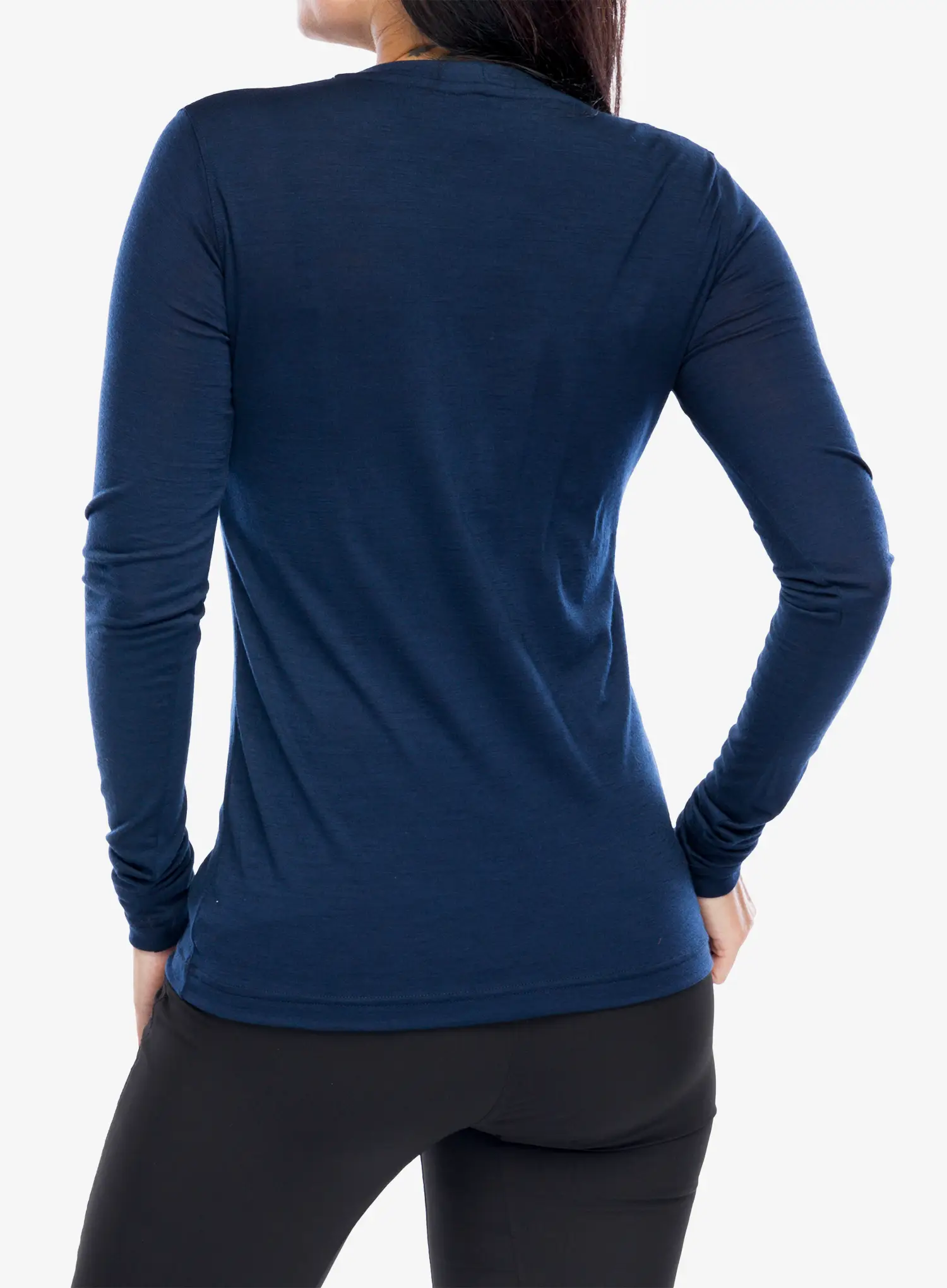 Bluza cu maneca lunga femei Sensor Merino Active Songbirds Tee LS - deep blue