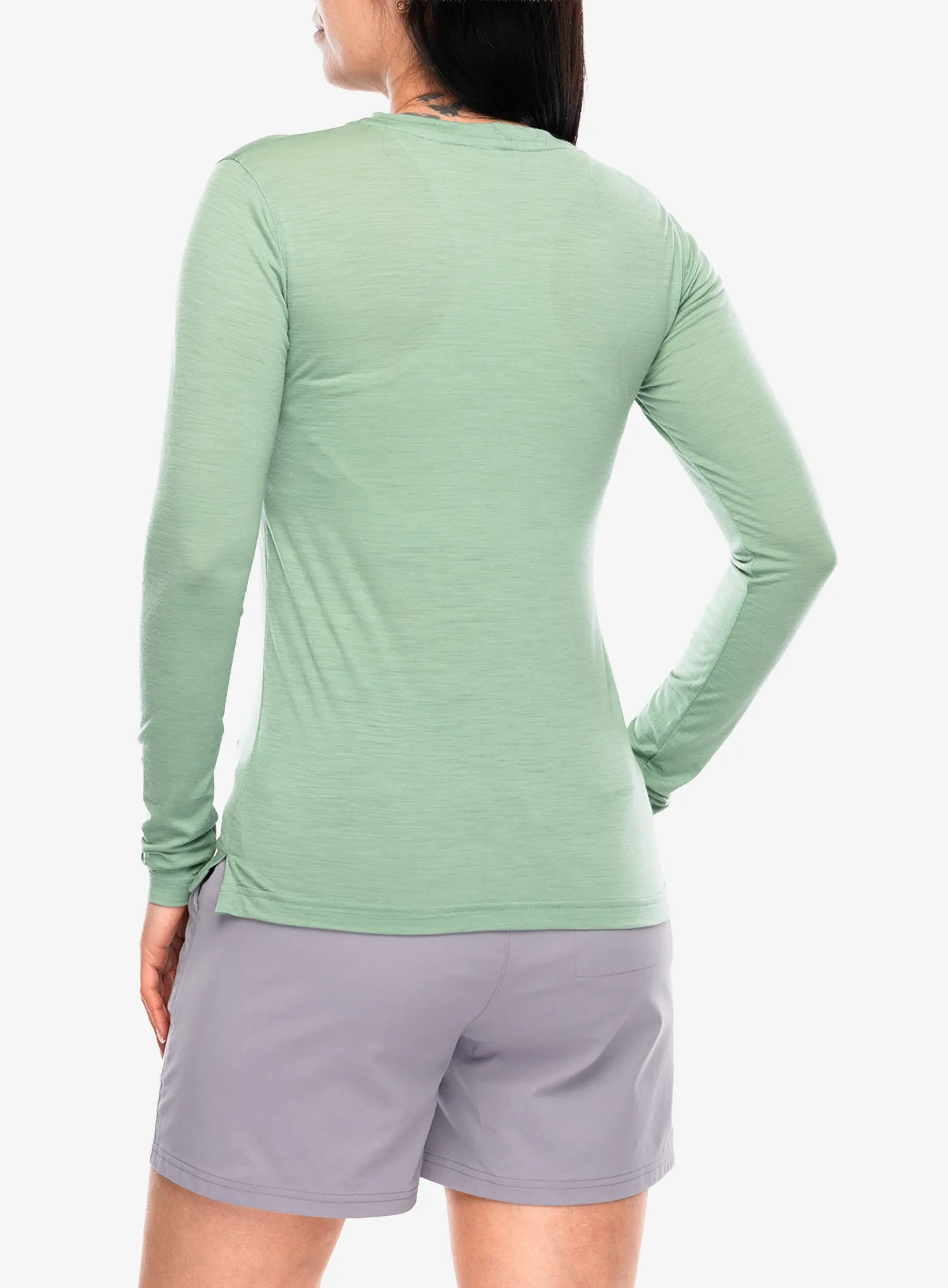 Bluza cu maneca lunga femei Sensor Merino Air Say Yes Tee LS - basil green