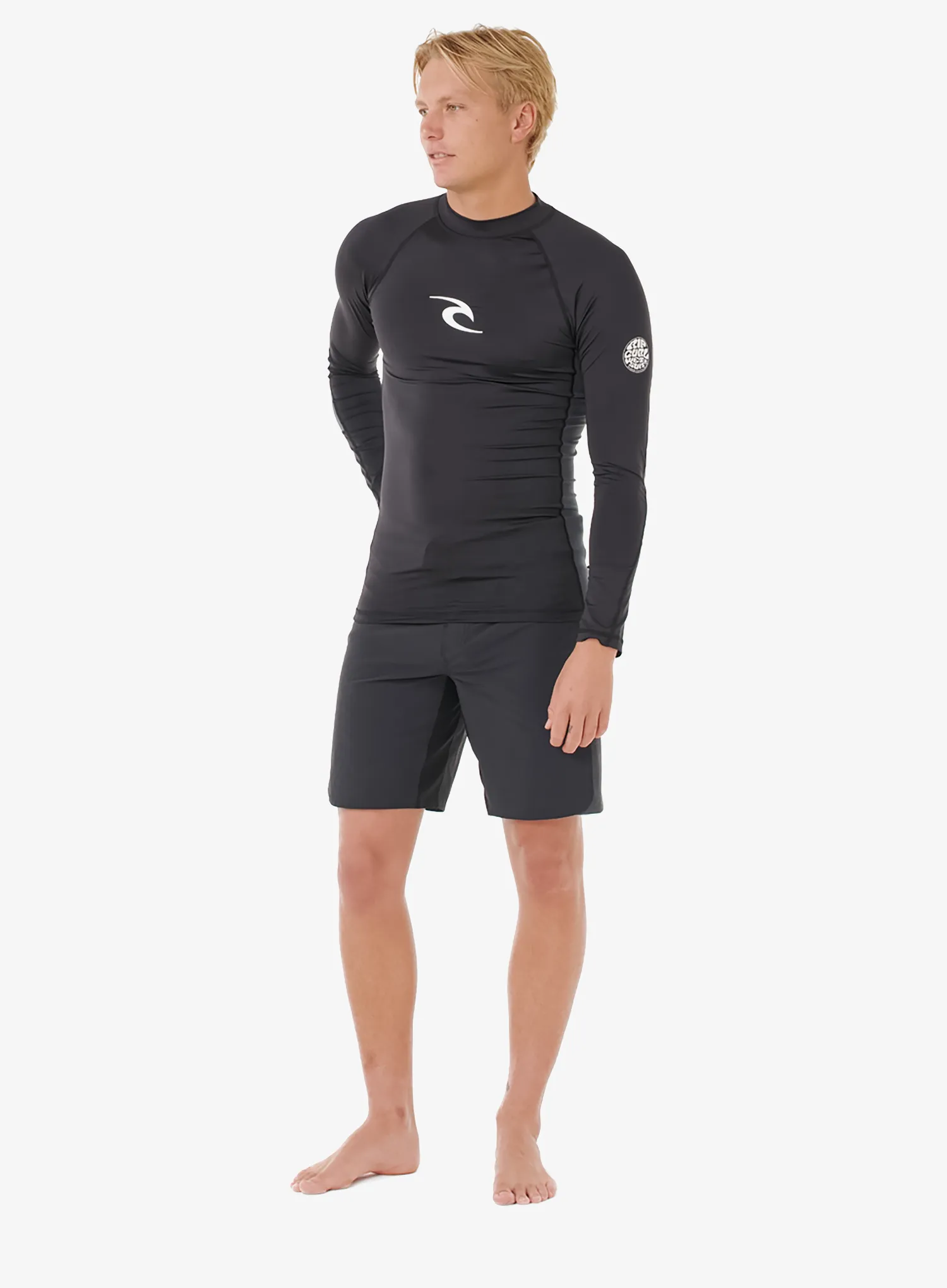 Tricou maneca lunga Rip Curl Lycra Waves Upf Perf L/S - black