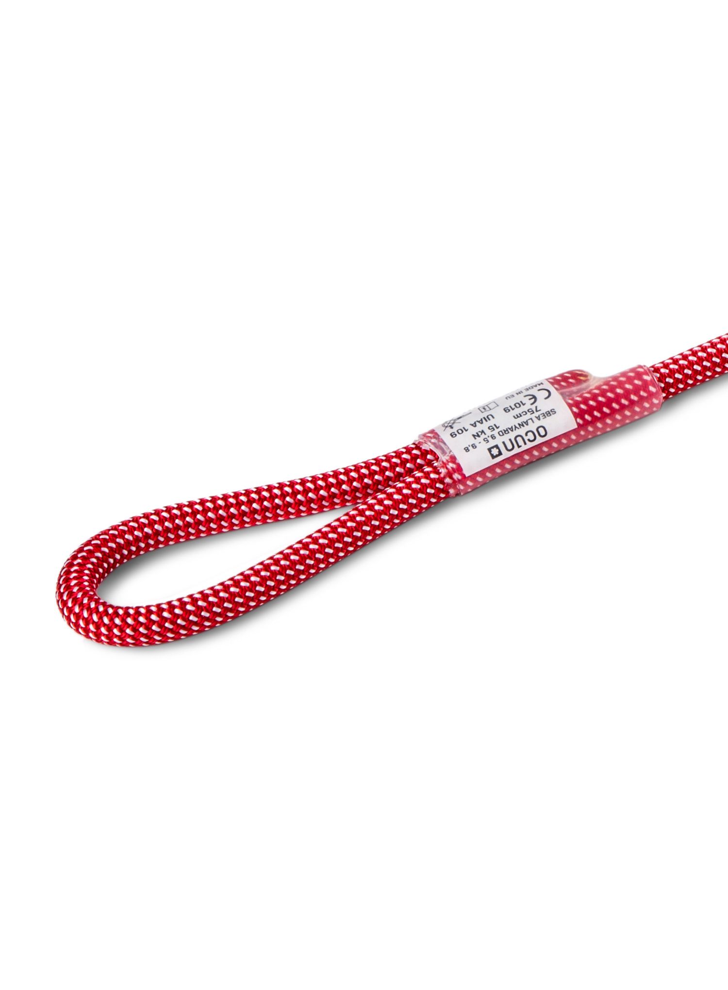 Lonja Ocun Sbea Lanyard 9,5 mm 75 cm - red/white