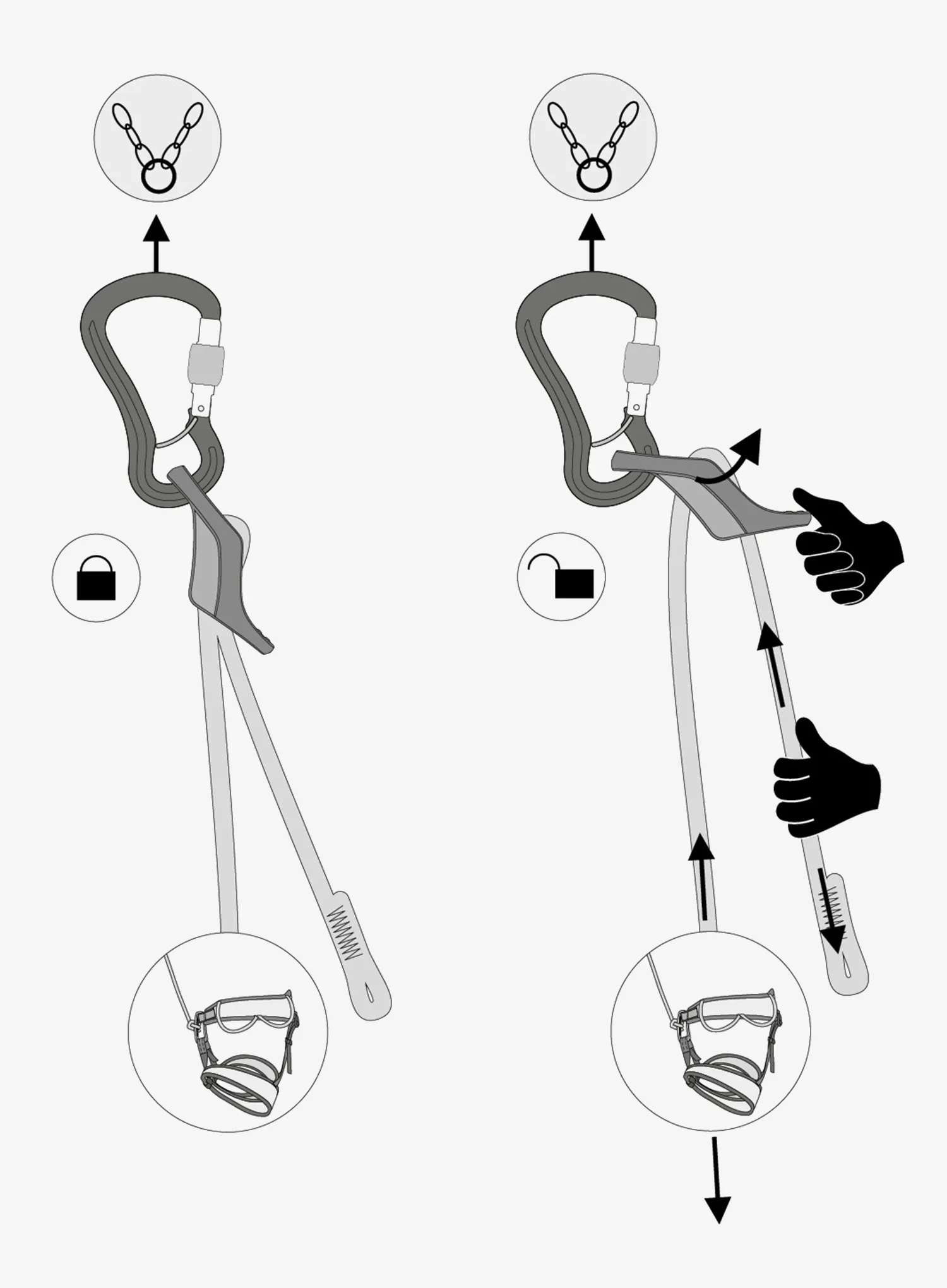 Lonja Ocun Sbea Lanyard 9,5 mm 75 cm - blue/white