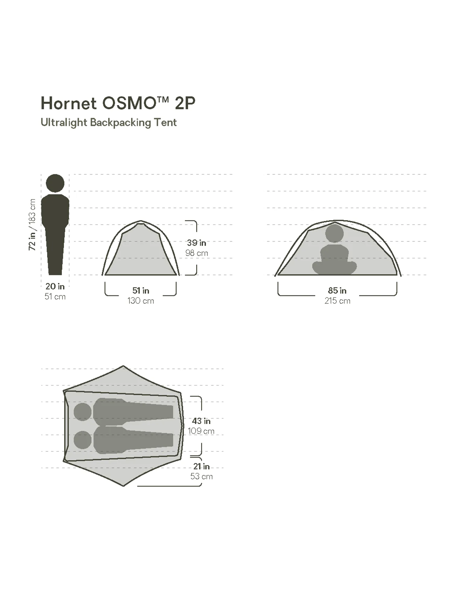 Cort 2 persoane Nemo Hornet OSMO 2P - goodnight gray
