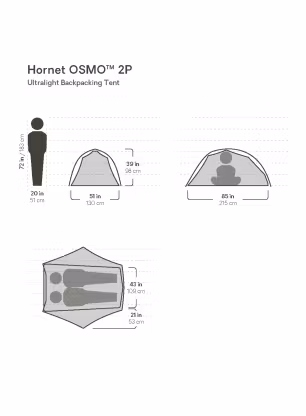 Cort 2 persoane Nemo Hornet OSMO 2P - goodnight gray