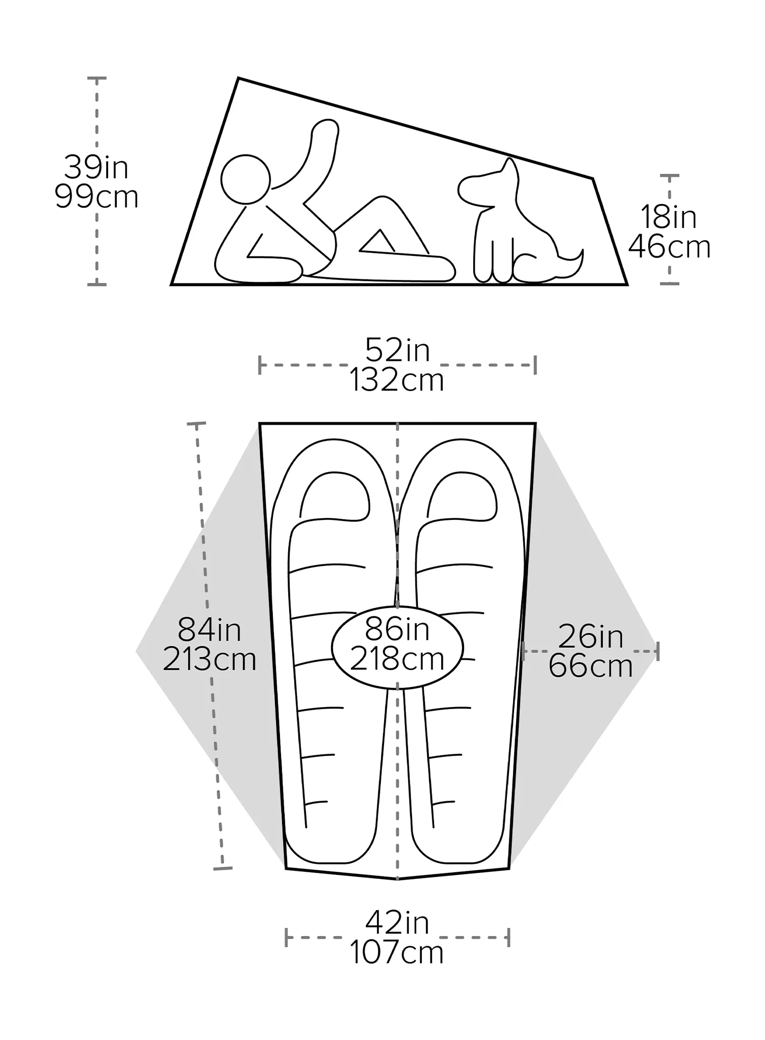 Cort 2 persoane Big Agnes Tiger Wall UL2 - mercury/evening primrose