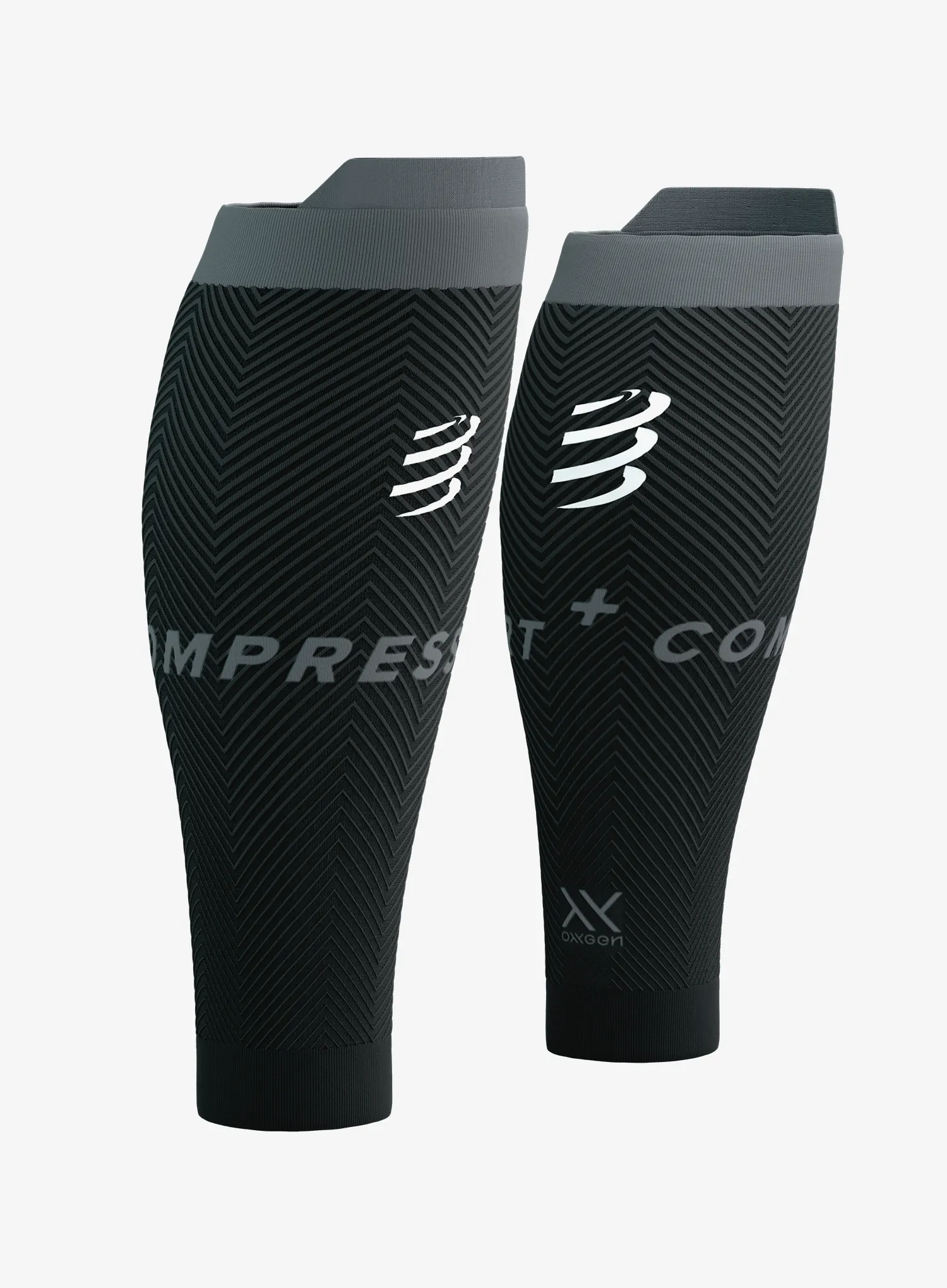 Pantaloni de compresie Compressport R2 Oxygen - black/steel grey