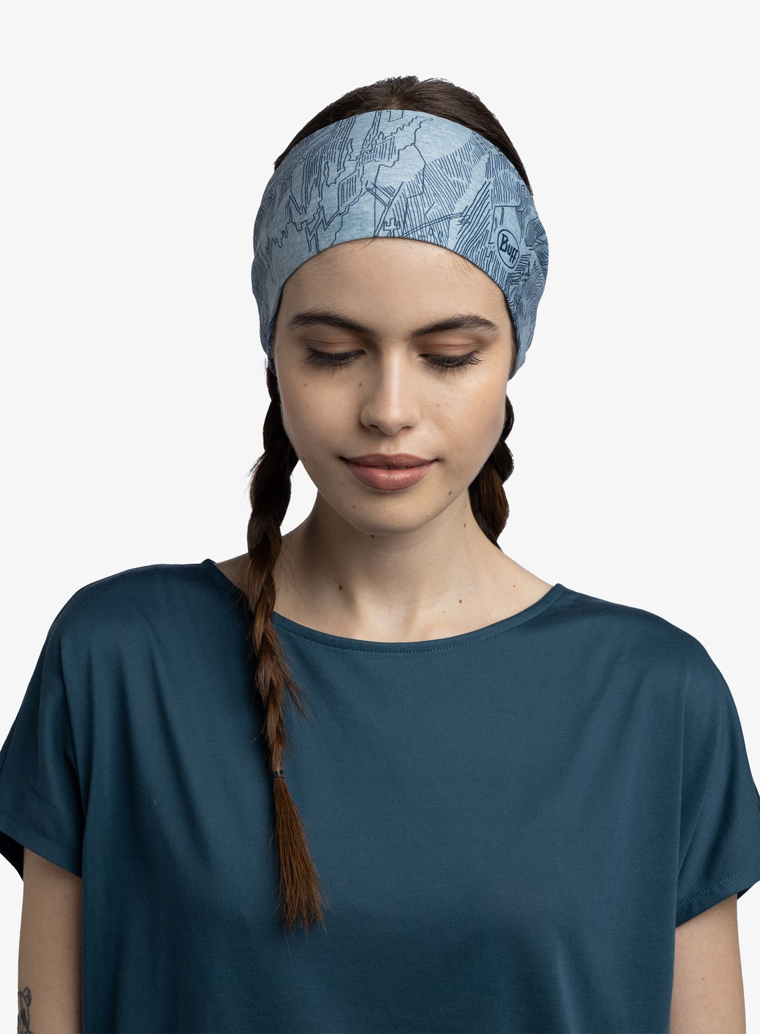 Bandă pentru cap Buff Coolnet UV Wide Headband - laven mist