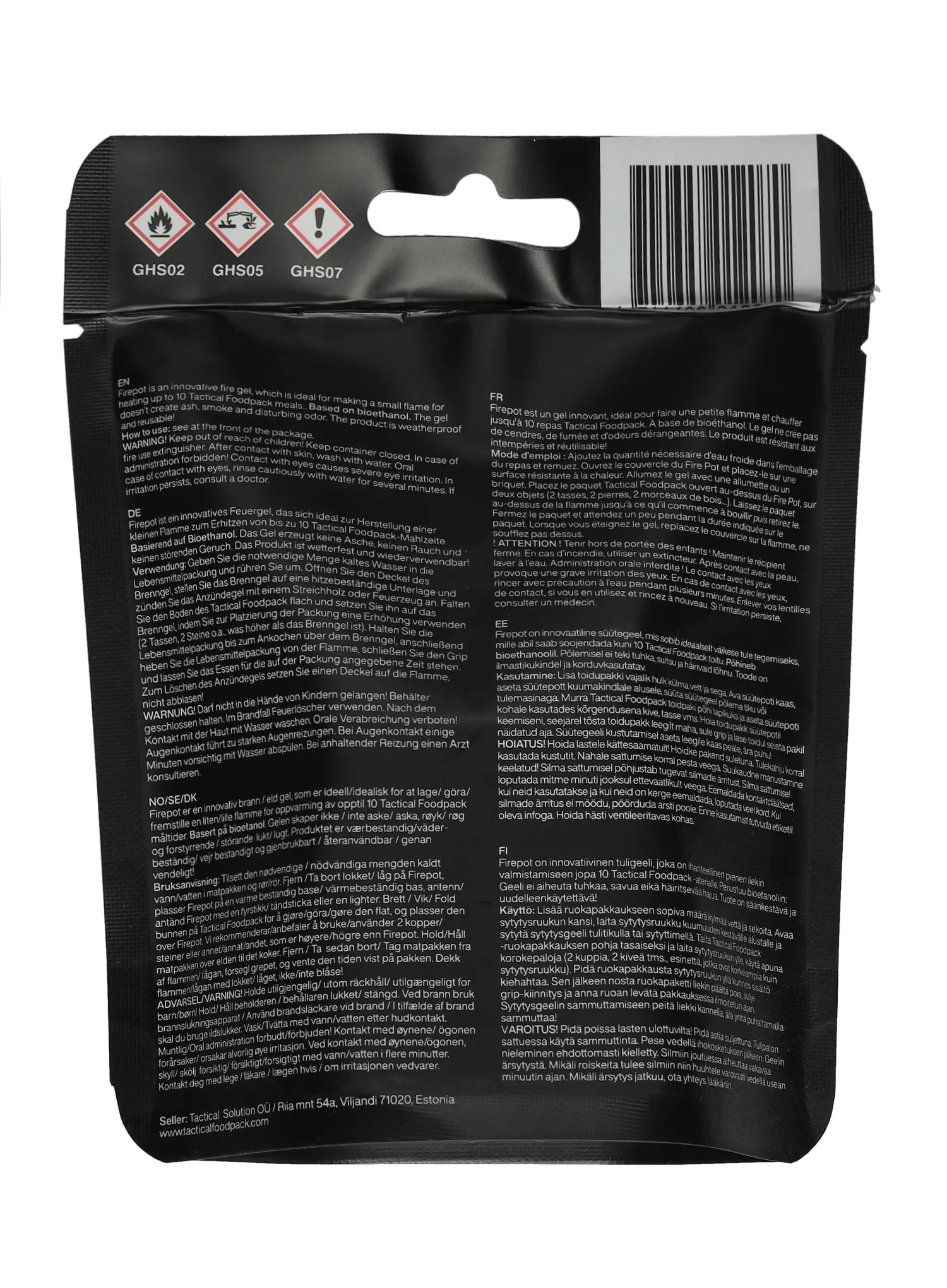 Combustibil solid Tactical FoodPack Tactical Fire Pot