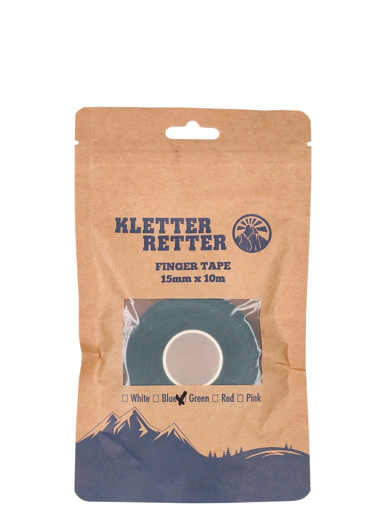 Banda adeziva escalada Kletter Retter Finger Tape 15 mm 10 m - green