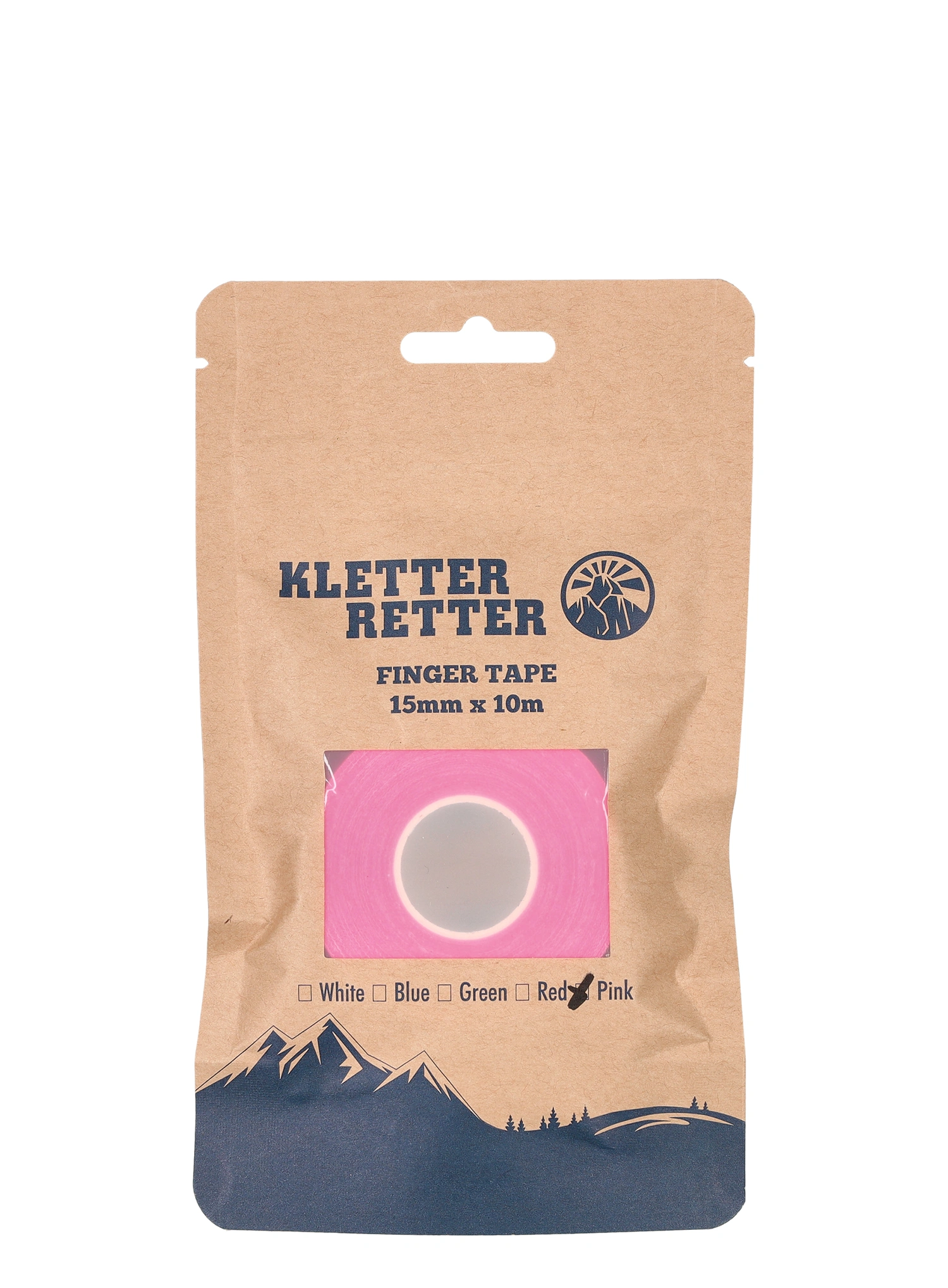 Banda adeziva escalada Kletter Retter Finger Tape 15 mm 10 m - pink