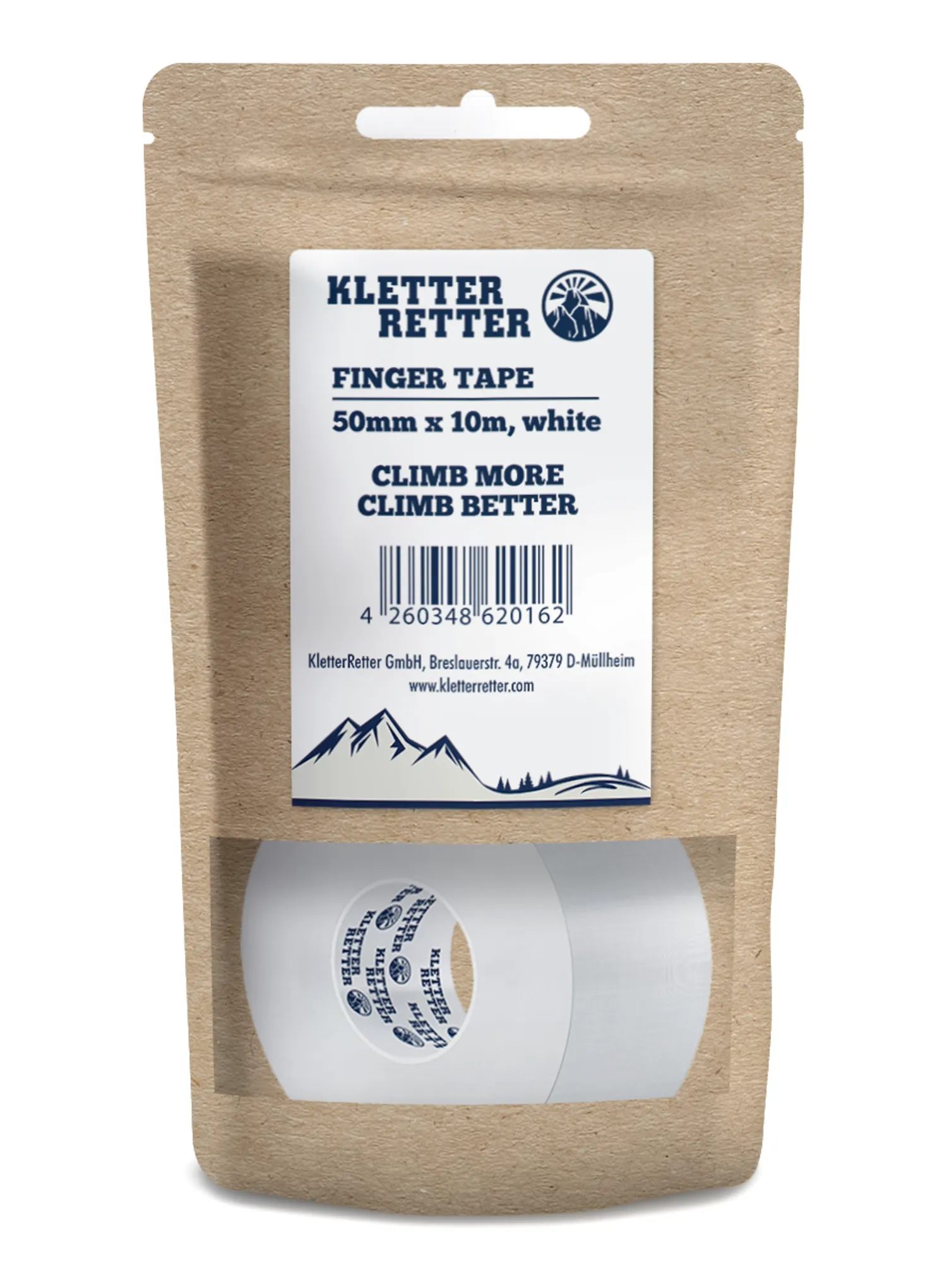 Banda adeziva escalada Kletter Retter Tape 50 mm 10 m - white
