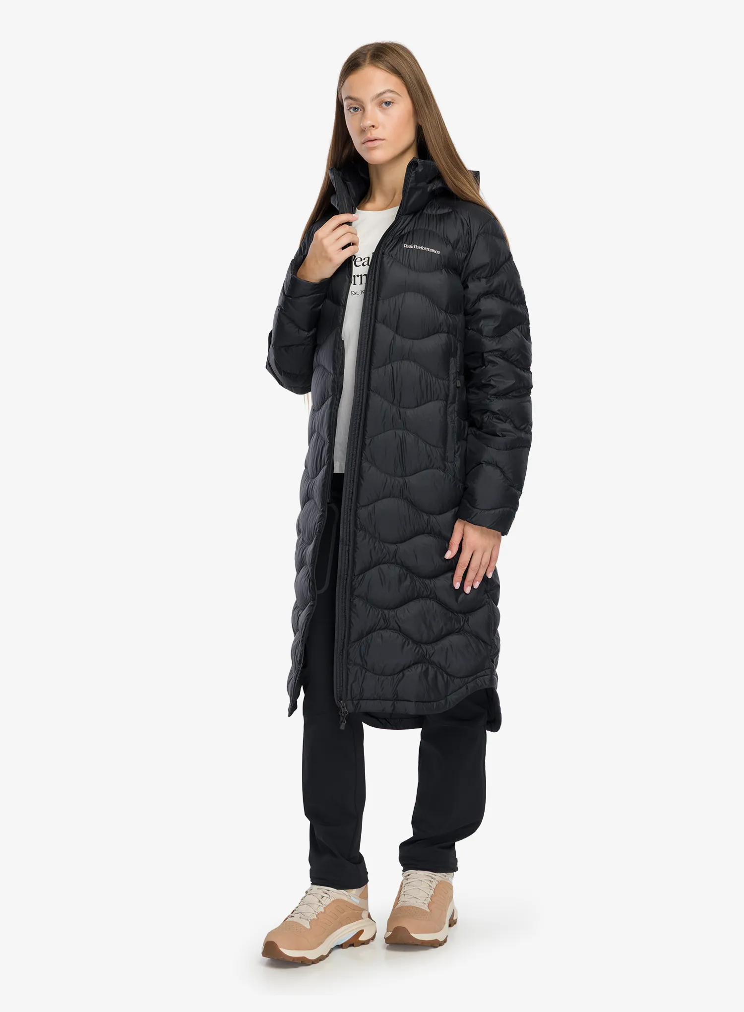 Palton matlasat femei Peak Performance Helium Down Coat - black