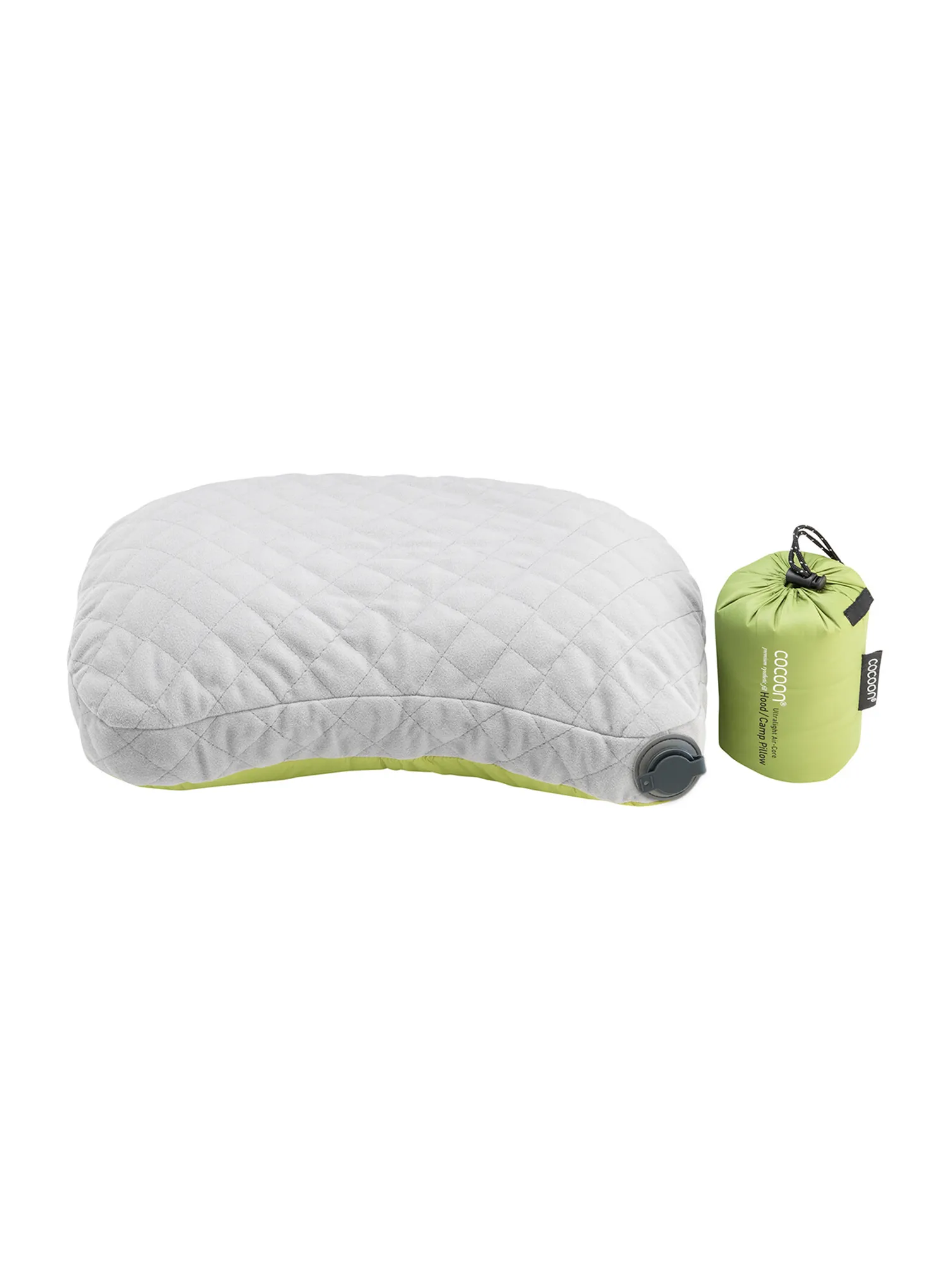 Pernă gonflabilă Cocoon Air-Core Hood/Camp Pillow - wasabi/grey