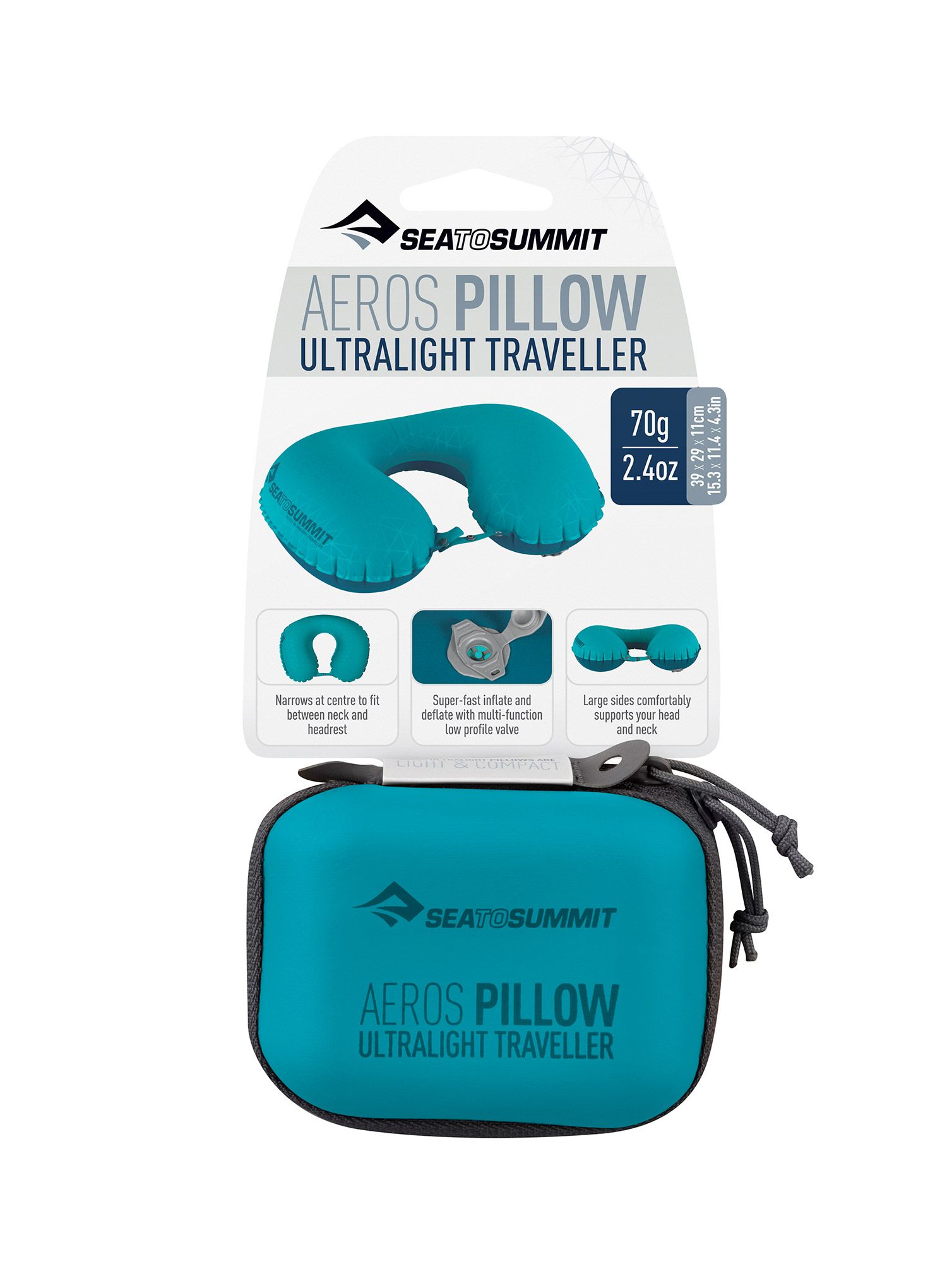 Pernă de voiaj Sea To Summit Aeros Ultralight Pillow Traveller - aqua