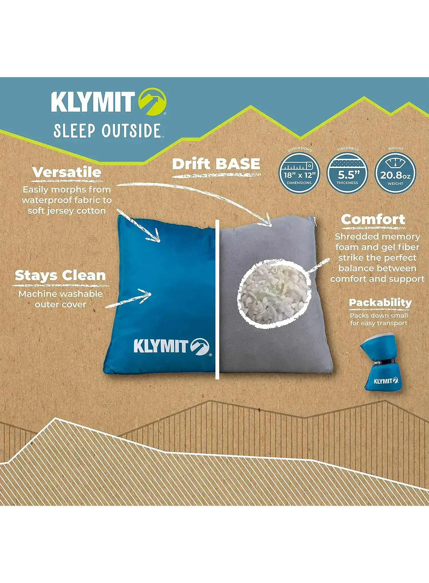 Pernă de voiaj Klymit Drift Base - ocean depths