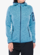 Fleece femei CMP Londra Fix Hood Jacket Knitted - topazio/blue ink