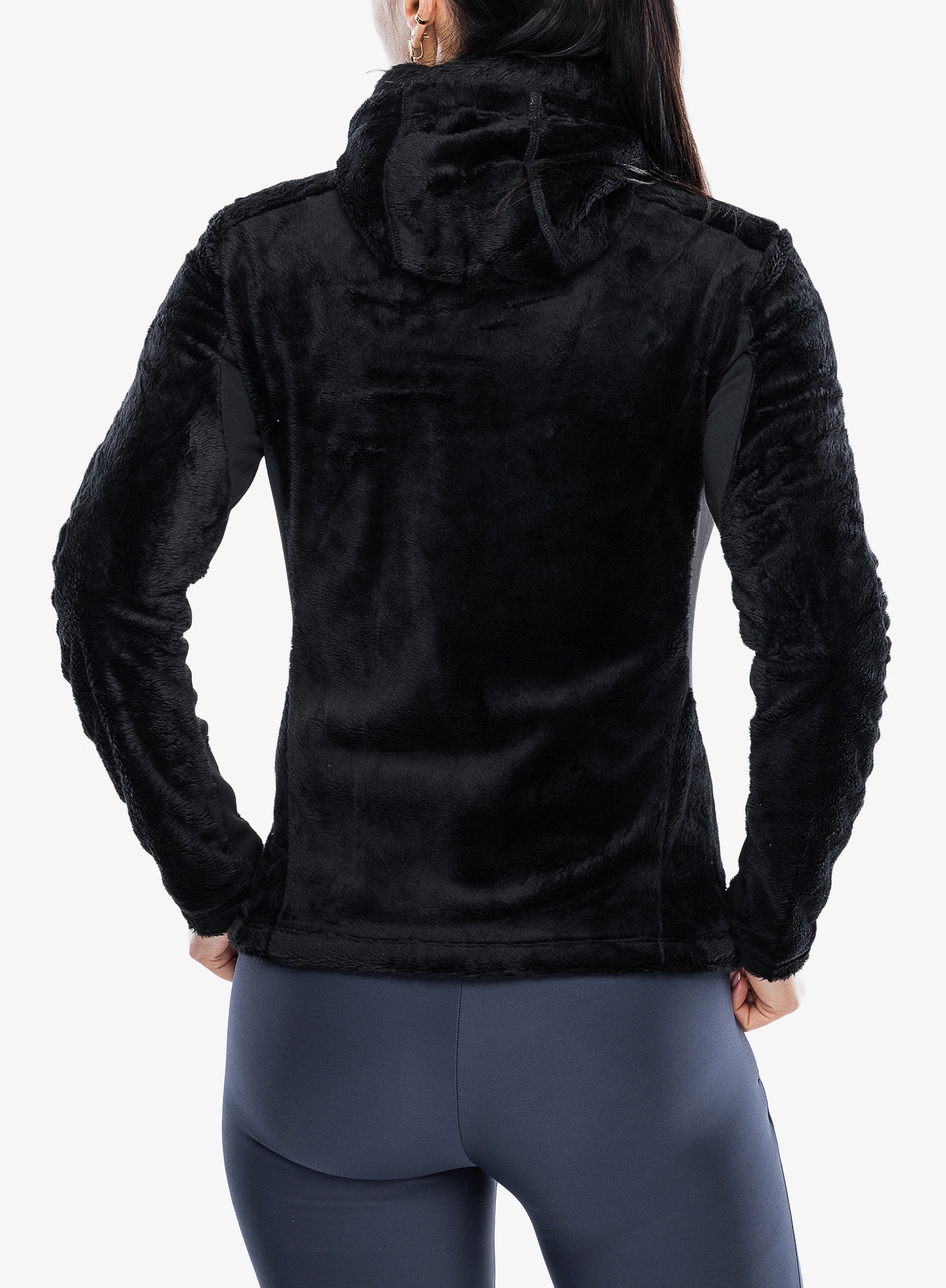 Fleece femei Montura Polar Style Hooded JKT - black